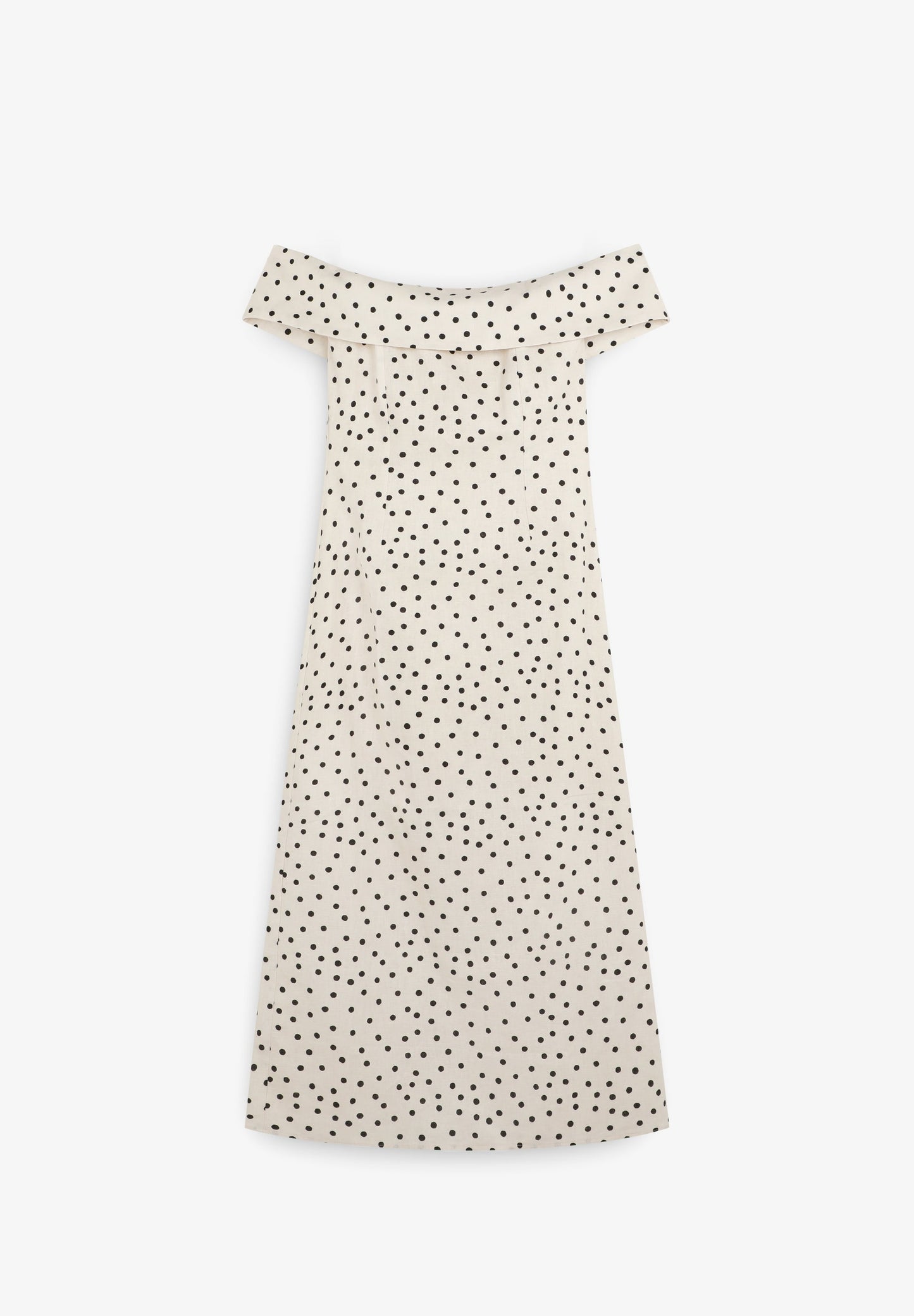 POLKA DOT LINEN MIDI DRESS