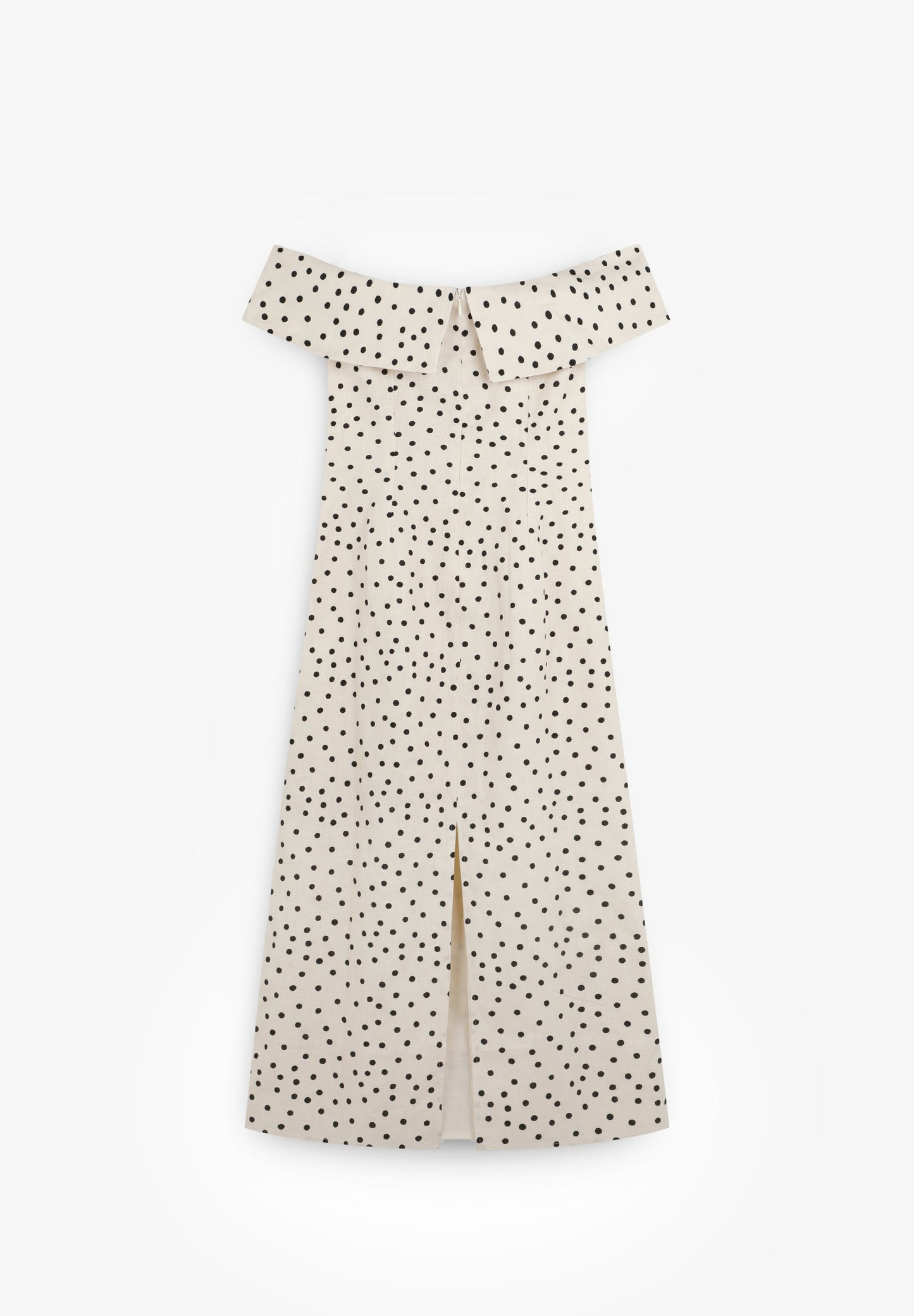 POLKA DOT LINEN MIDI DRESS