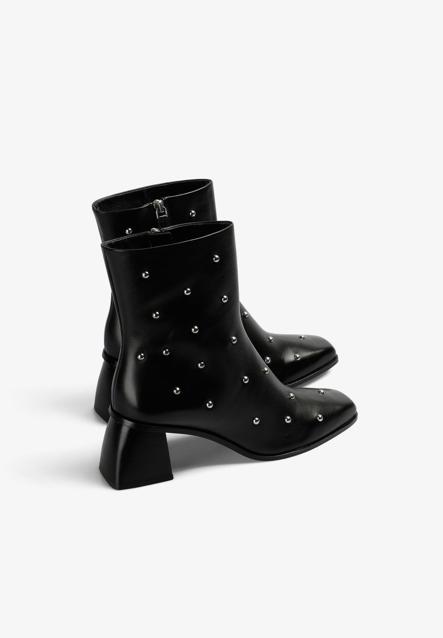 HEELED ANKLE BOOTS WITH STUDS