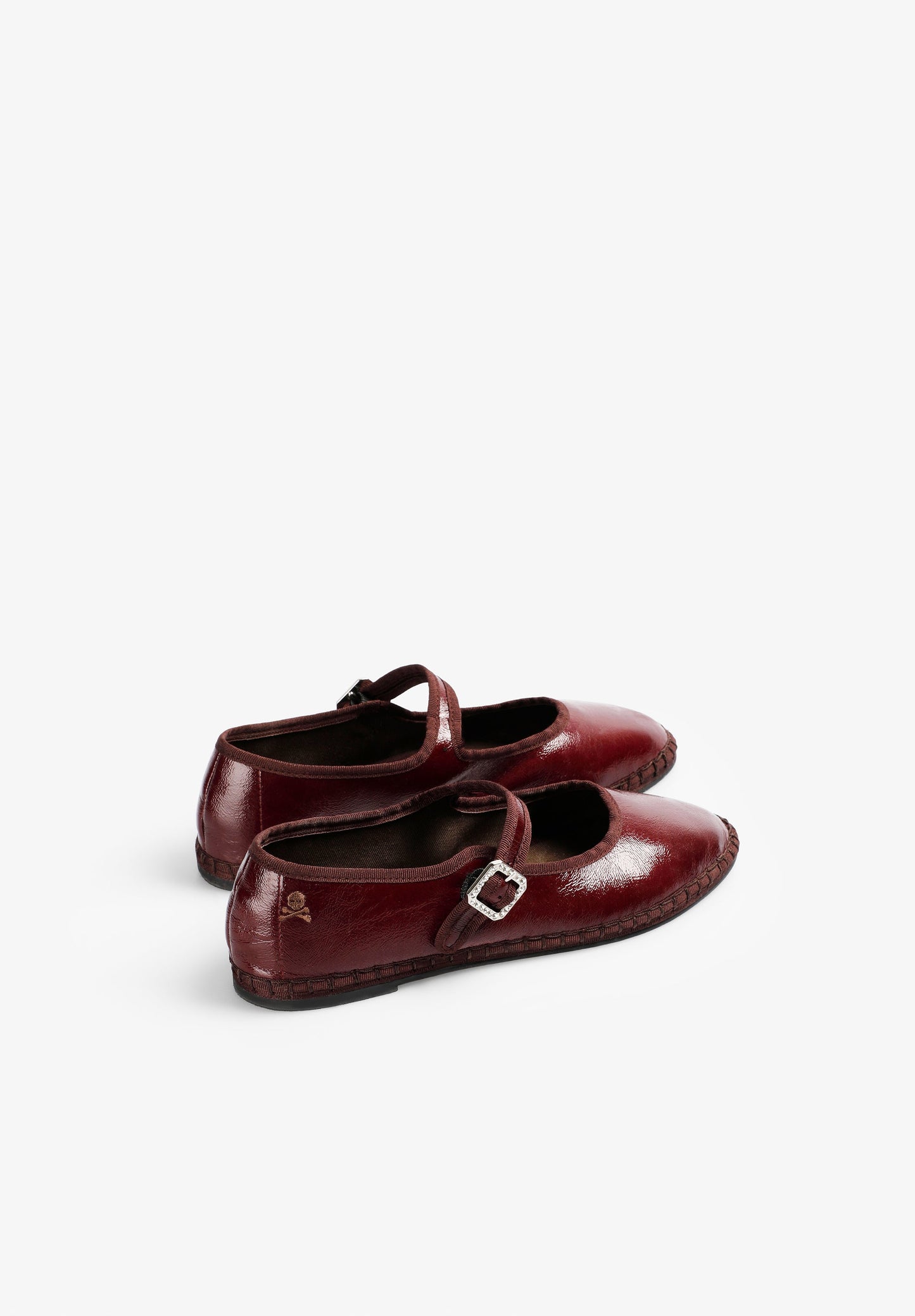 FAUX PATENT LEATHER BALLET FLATS WITH BUCKLE