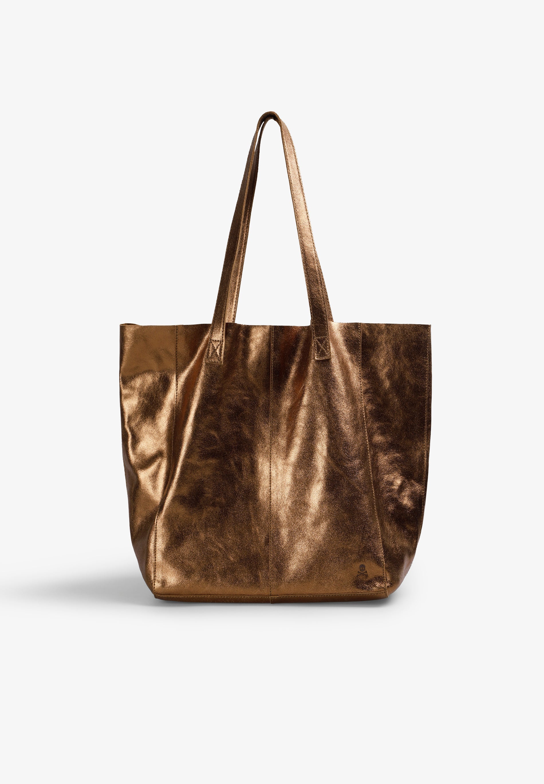 SHOPPER-TASCHE AUS WILDLEDER IM METALLIC-LOOK