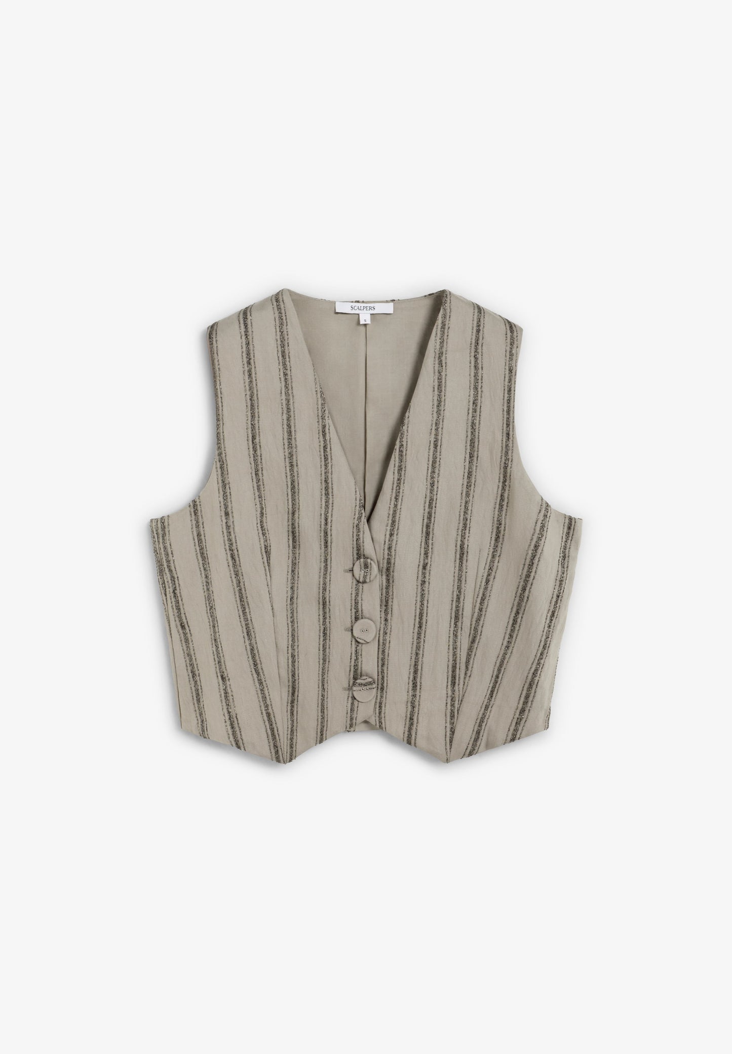 VESTE SANS MANCHES RAYURES DÉTAILS MÉTALLISÉS