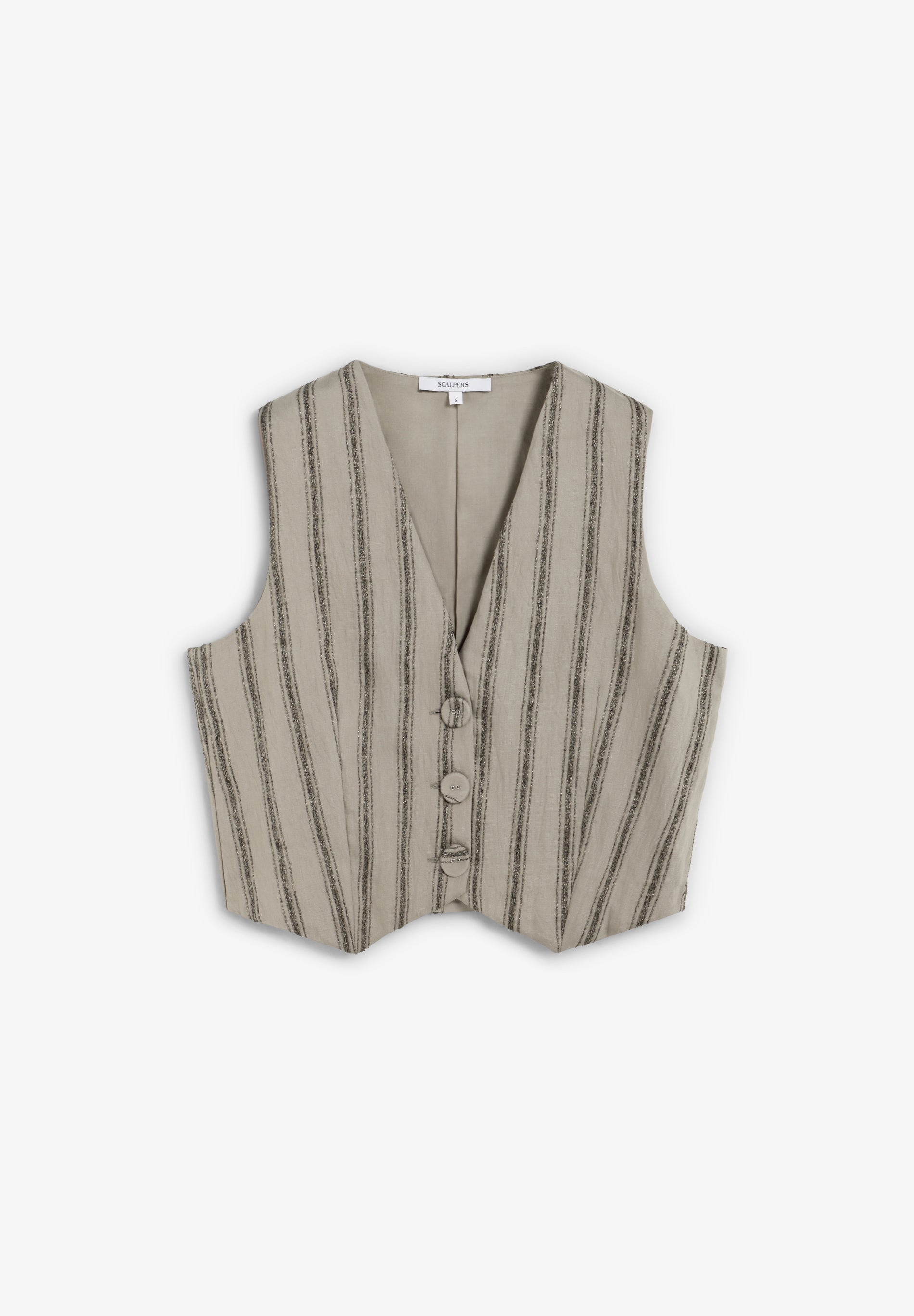 VESTE SANS MANCHES RAYURES DÉTAILS MÉTALLISÉS
