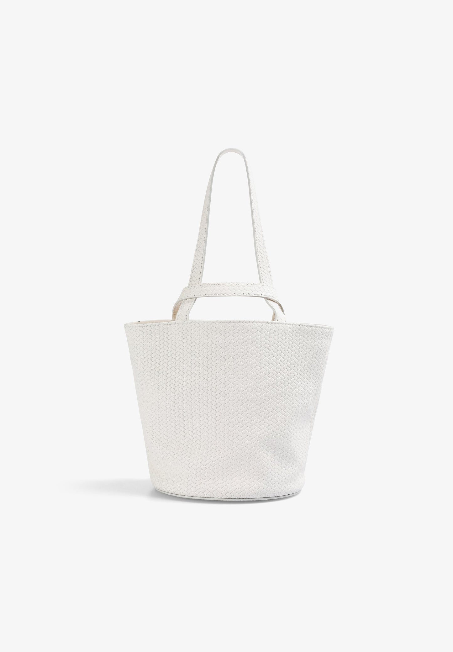 MINI SAC SEAU 100 % CUIR TRESSÉ