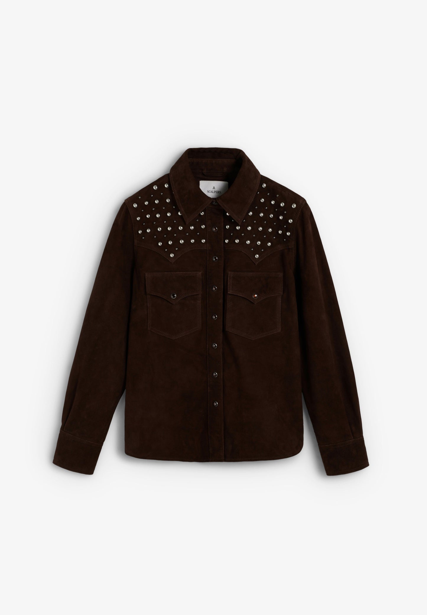 SUEDE SHIRT WITH STUDS