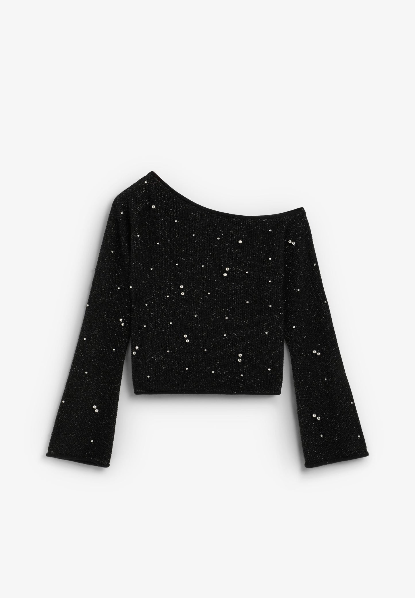 ASYMMETRISCHER PULLOVER MIT PERLEN