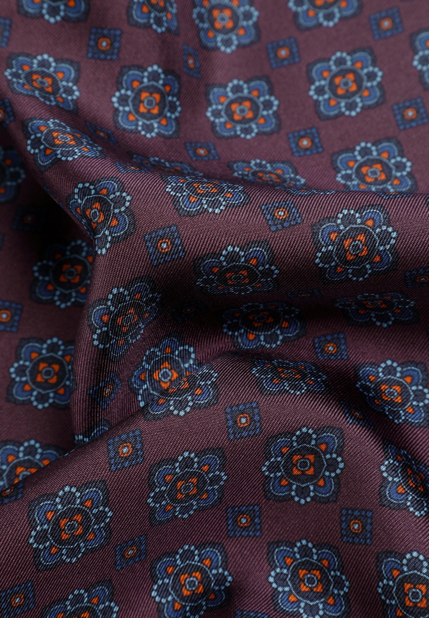 SILK VINTAGE PRINT POCKET SQUARE