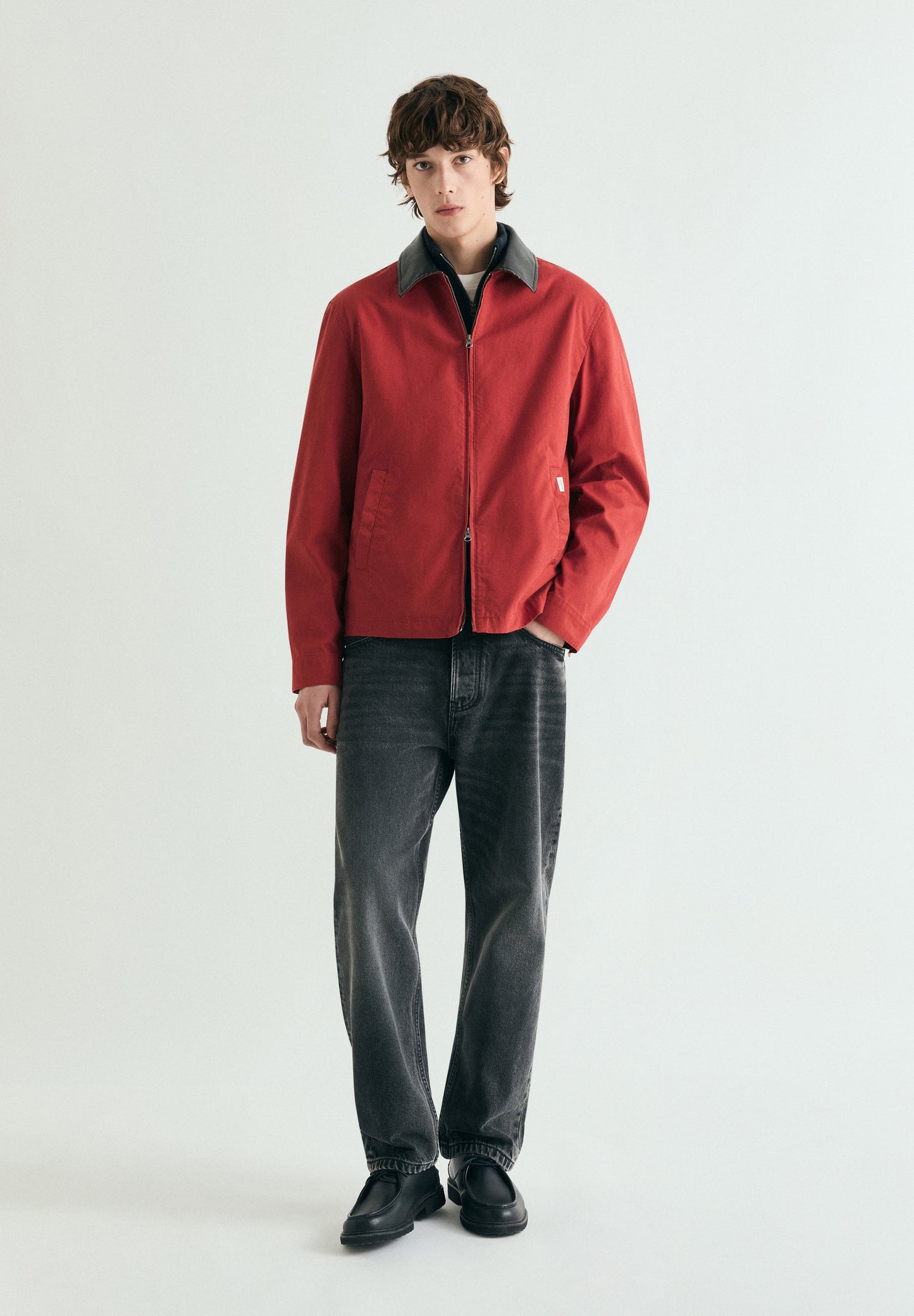GIACCA BOMBER COLLO A CONTRASTO