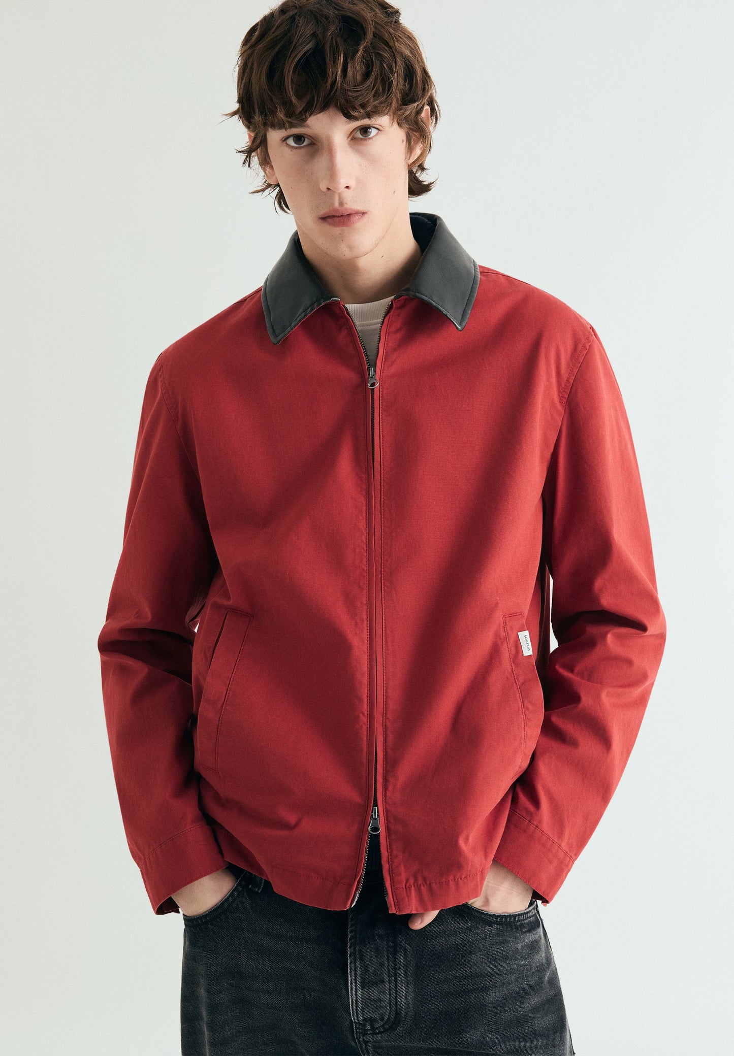 GIACCA BOMBER COLLO A CONTRASTO