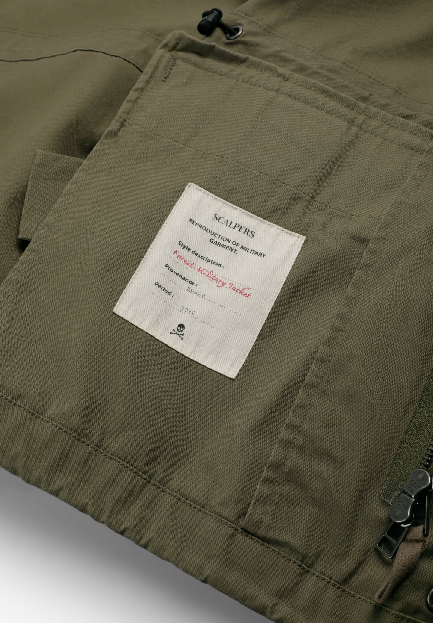 MILITARY JACKET WITH CONCEALED HOOD