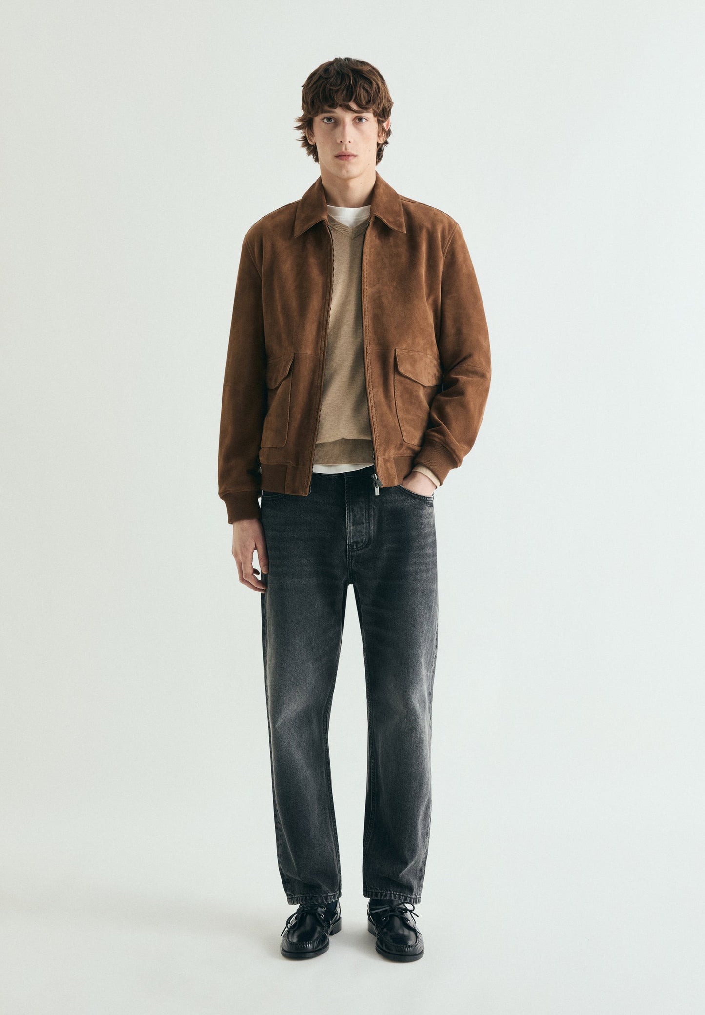 VESTE BOMBER EN DAIM