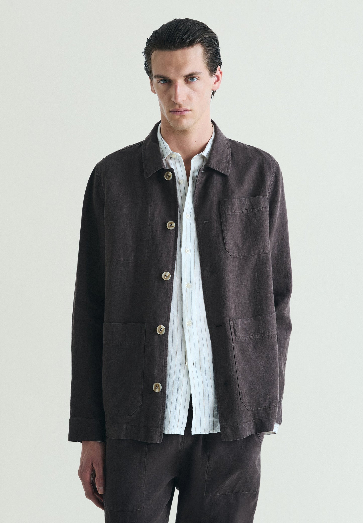 LINEN OVERSHIRT WITH POCKETS