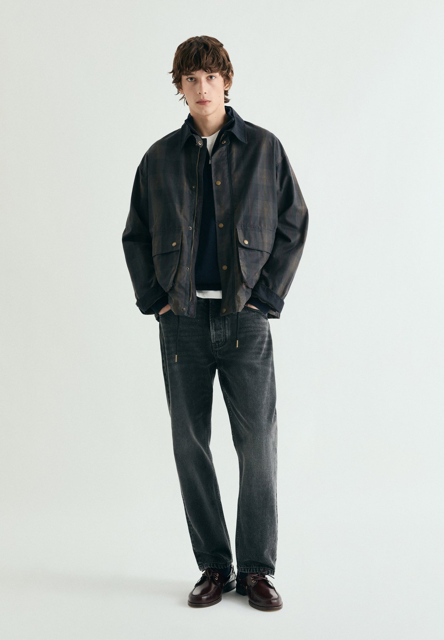 GEWACHSTER KARIERTER CARDIGAN