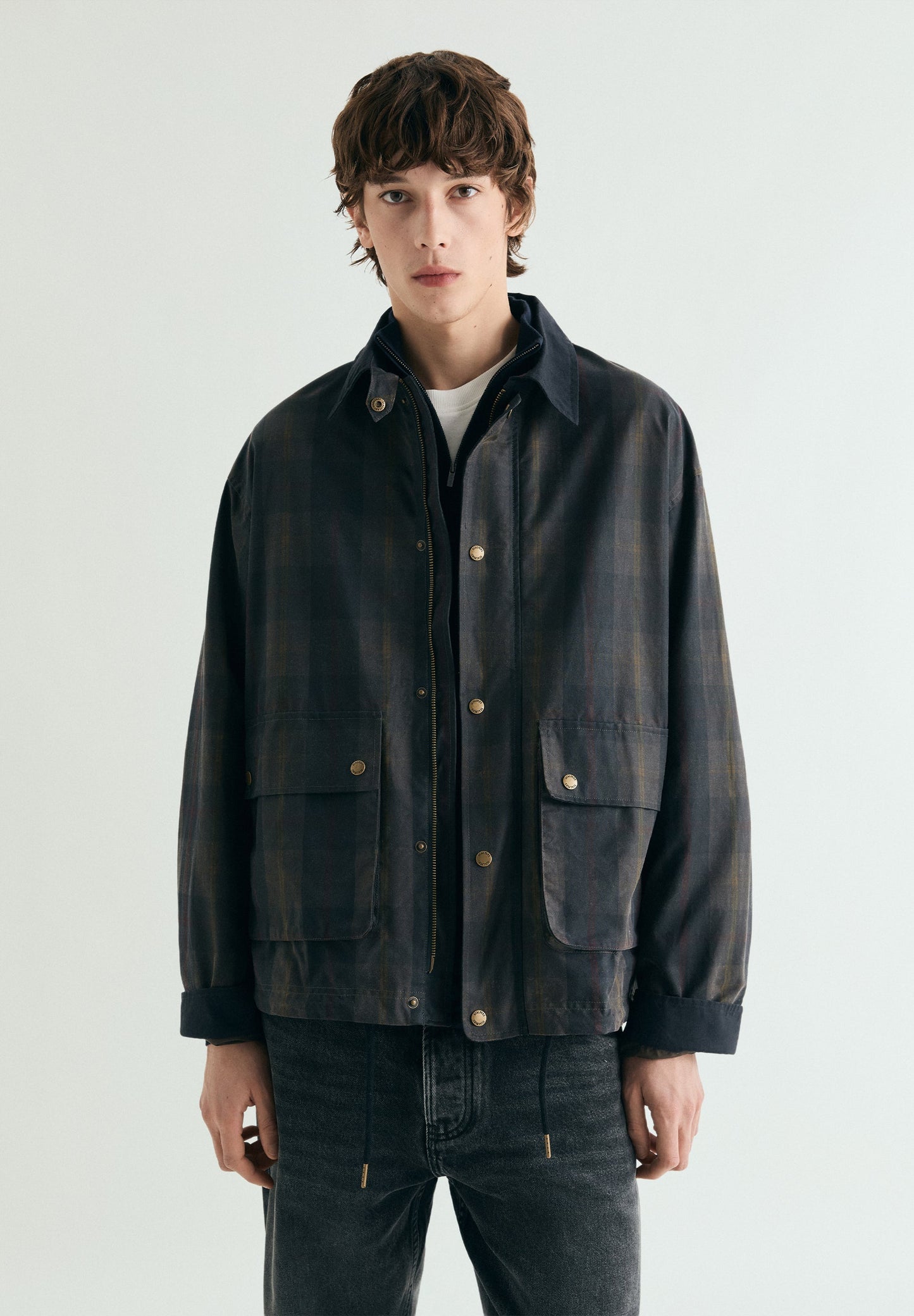 GEWACHSTER KARIERTER CARDIGAN