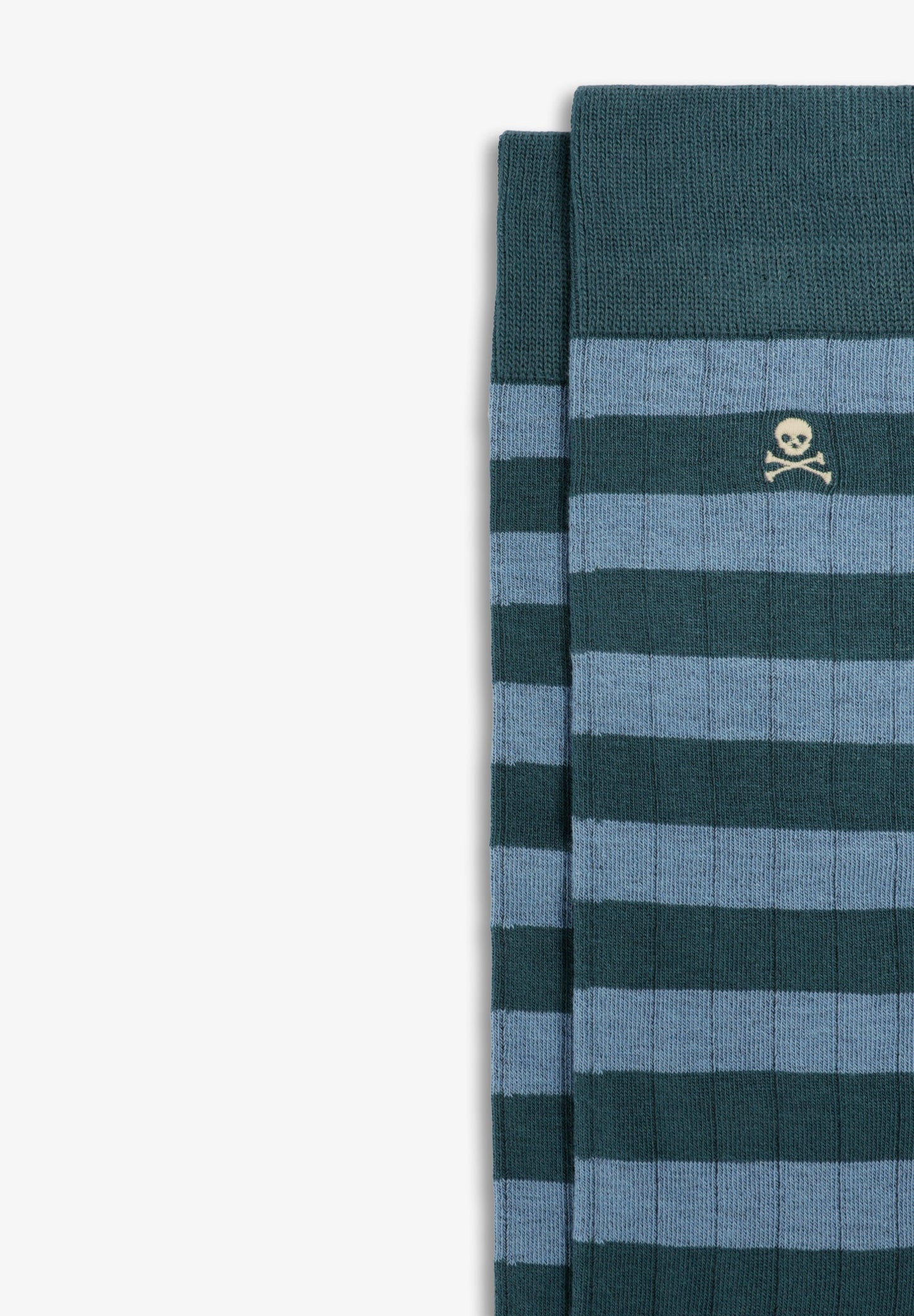 STRIPED EMBROIDERED SKULL SOCKS