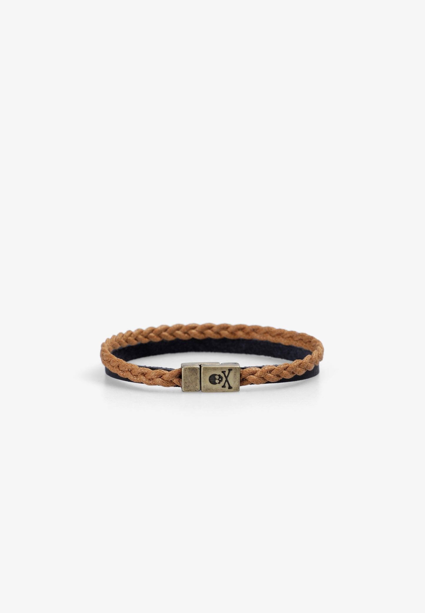 LEATHER AND WAXED CORD BRACELET