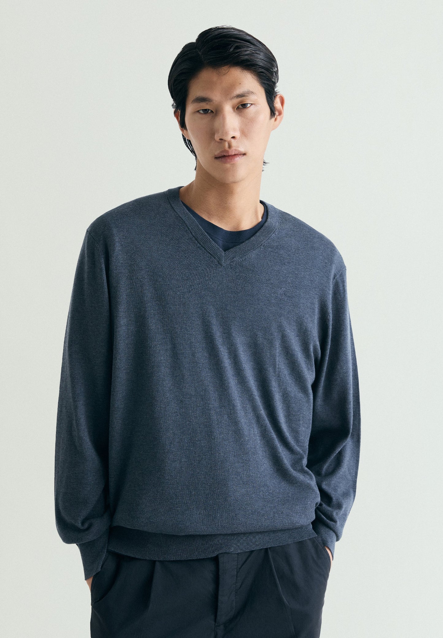 SUPIMA SWEATER WITH TONAL EMBROIDERY