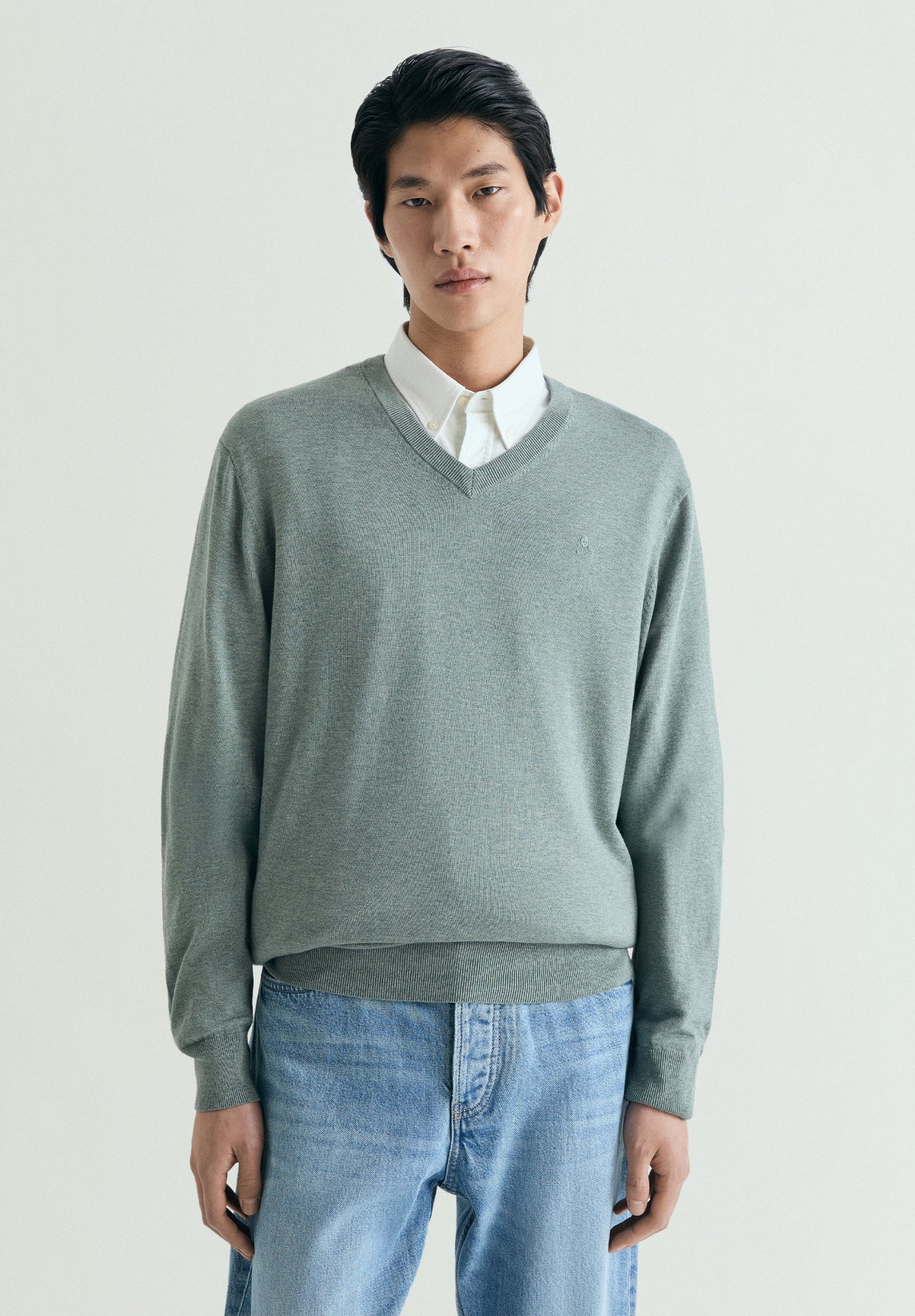 SUPIMA SWEATER WITH TONAL EMBROIDERY