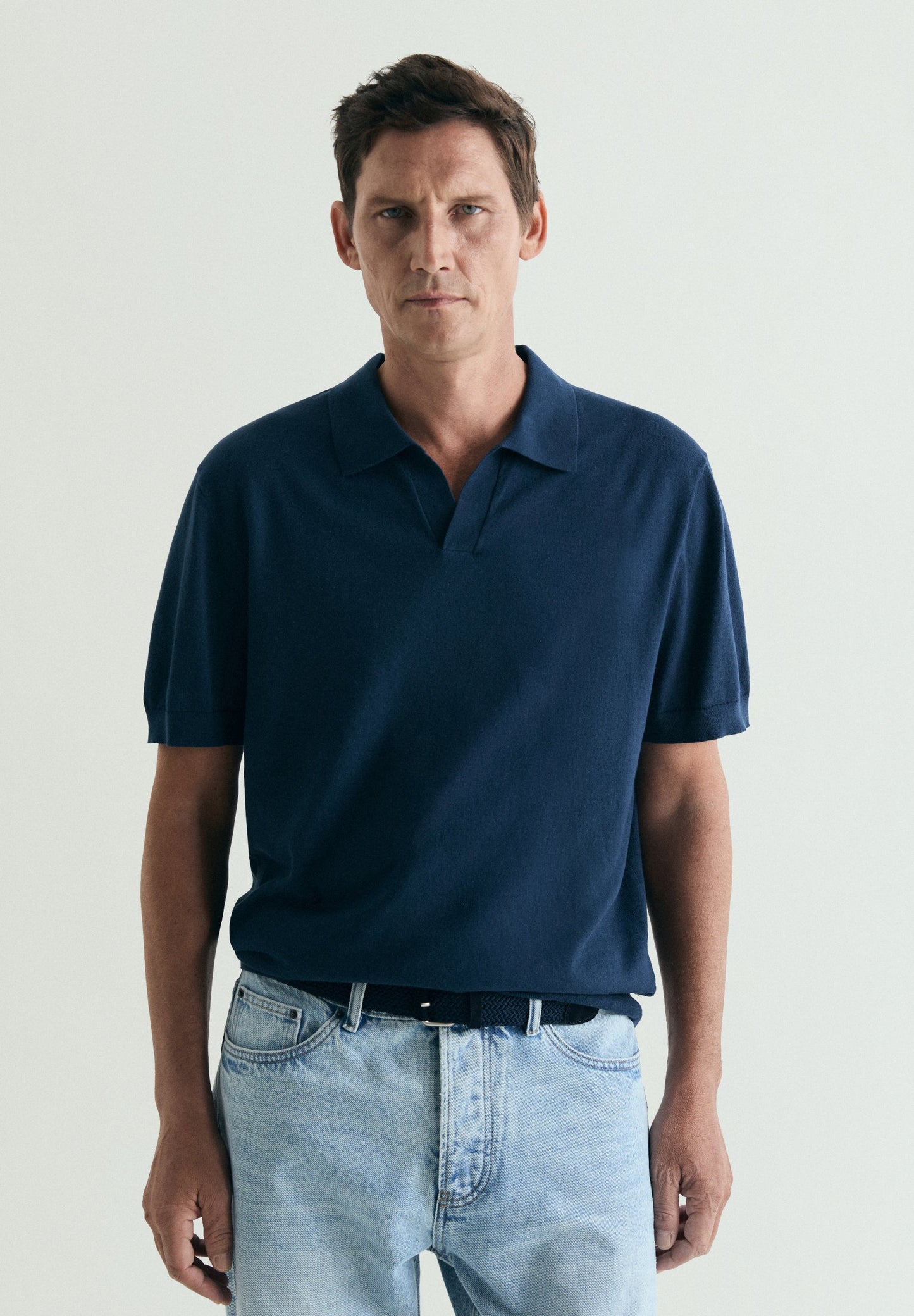FINE KNIT POLO SHIRT