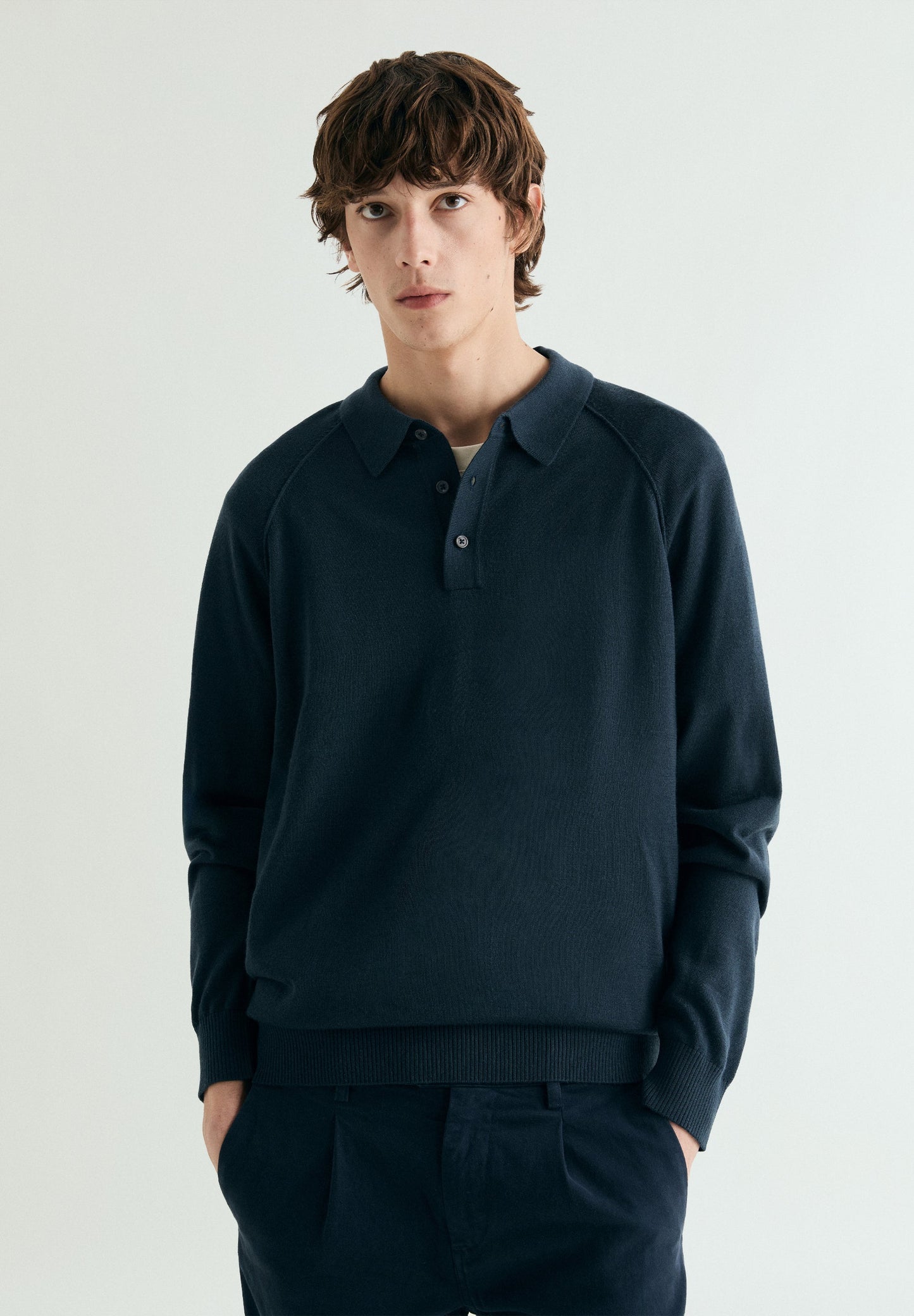 MAGLIA RAGLAN COLLO A POLO