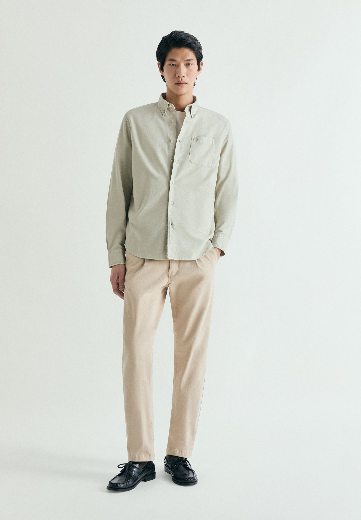 CAMICIA OXFORD RICAMO TONO SU TONO