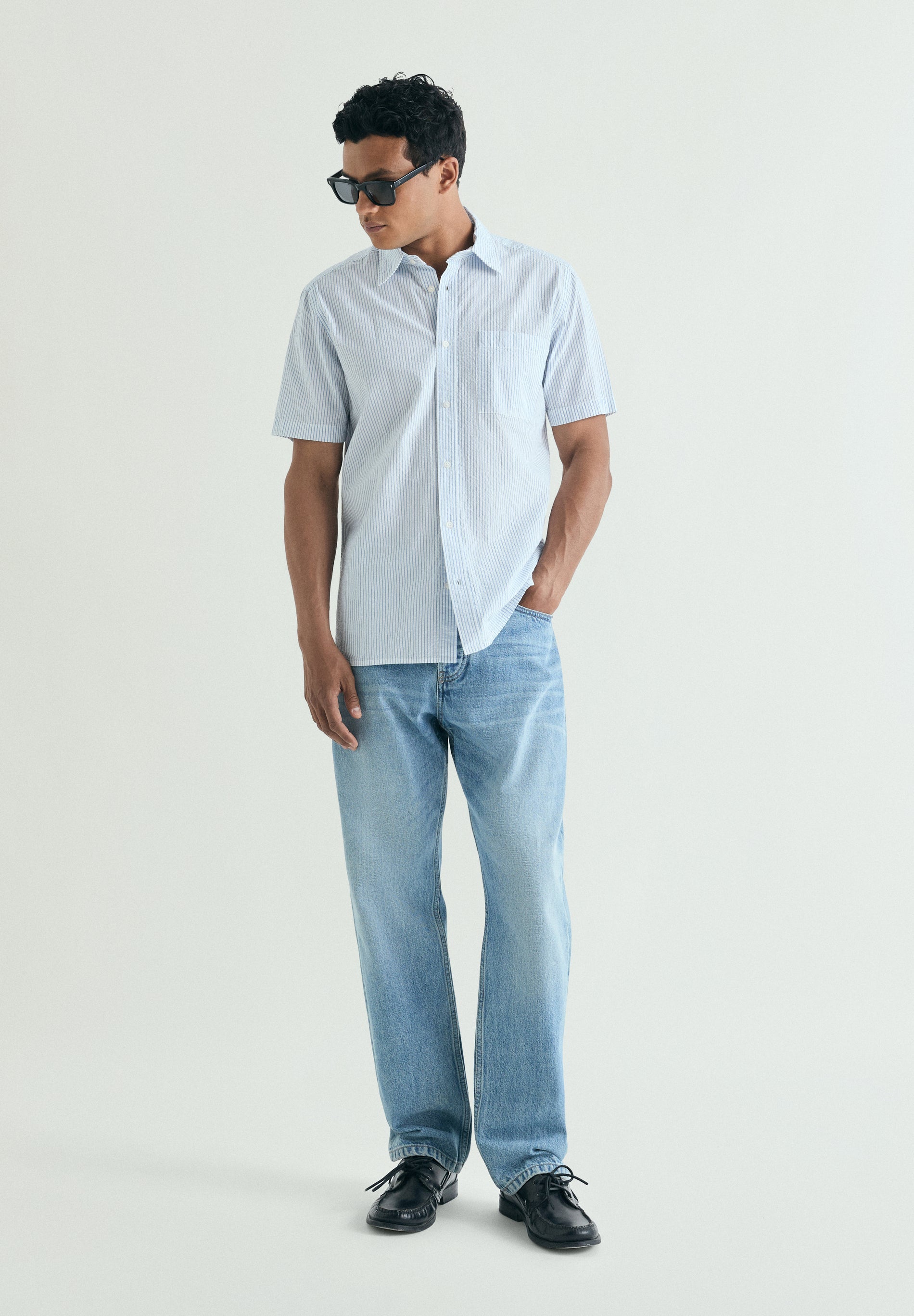 CAMICIA MANICHE CORTE RIGHE