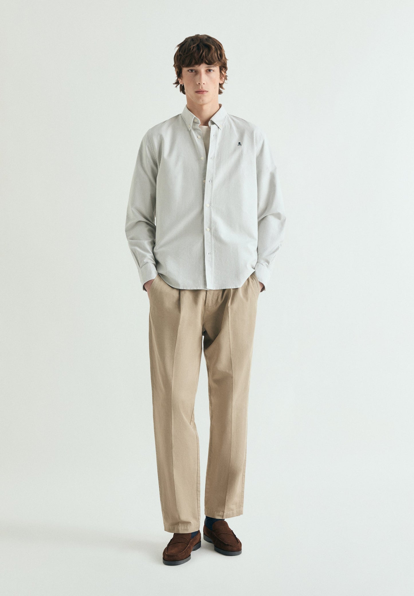 OXFORDHEMD MIT STREIFEN-PRINT