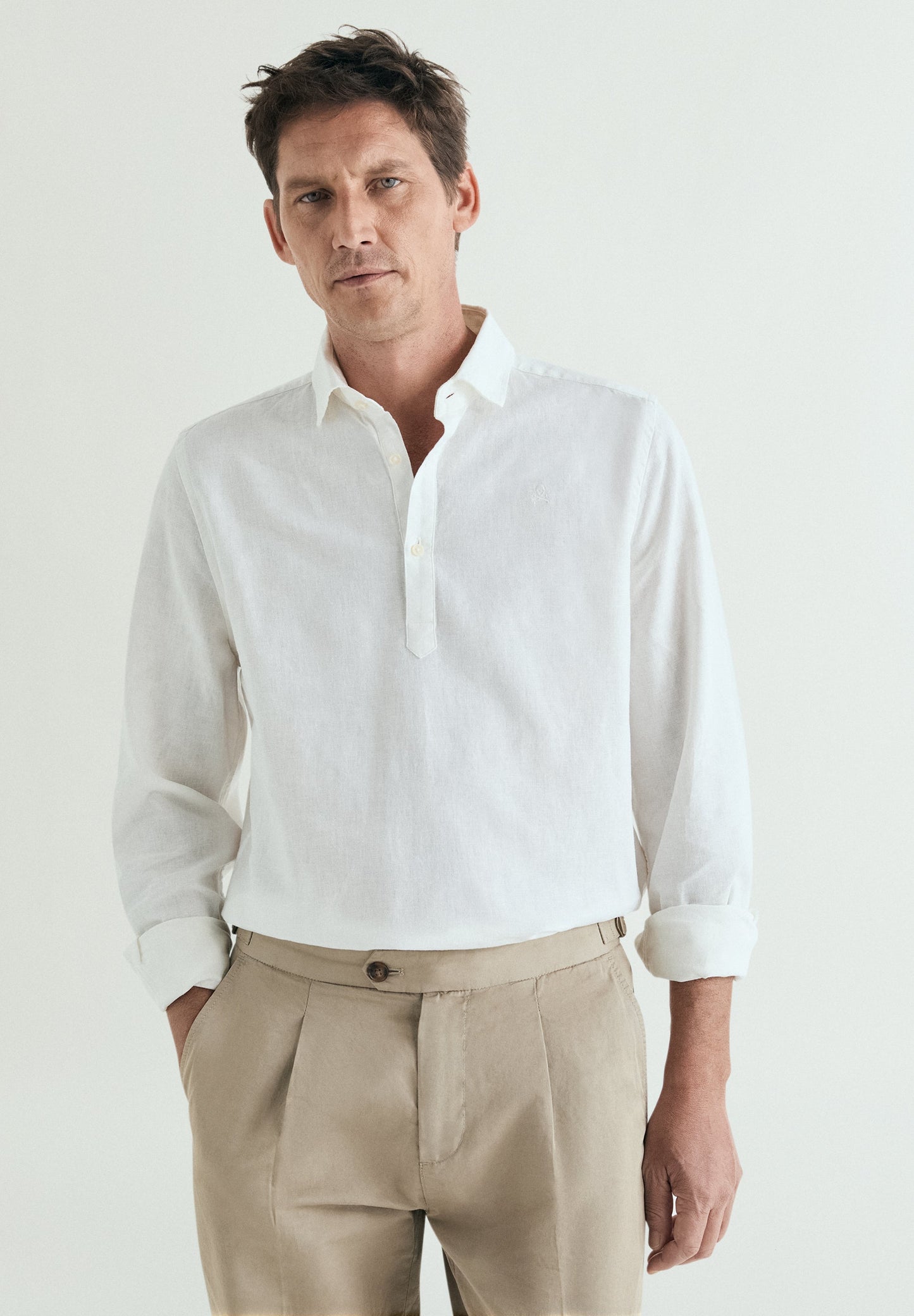 POLO CHEMISE LIN COUPE DROITE