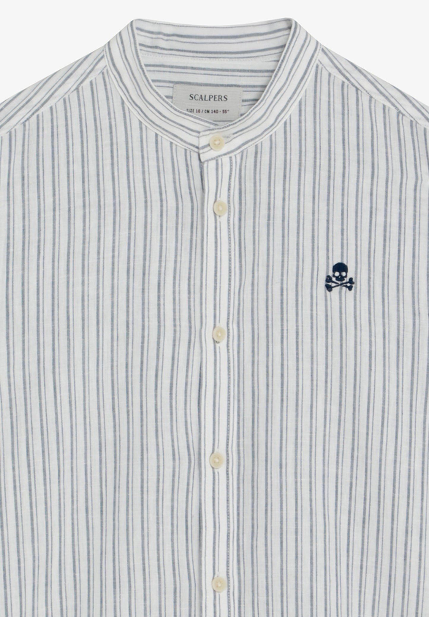 CAMICIA A RIGHE COLLETTO ALLA COREANA