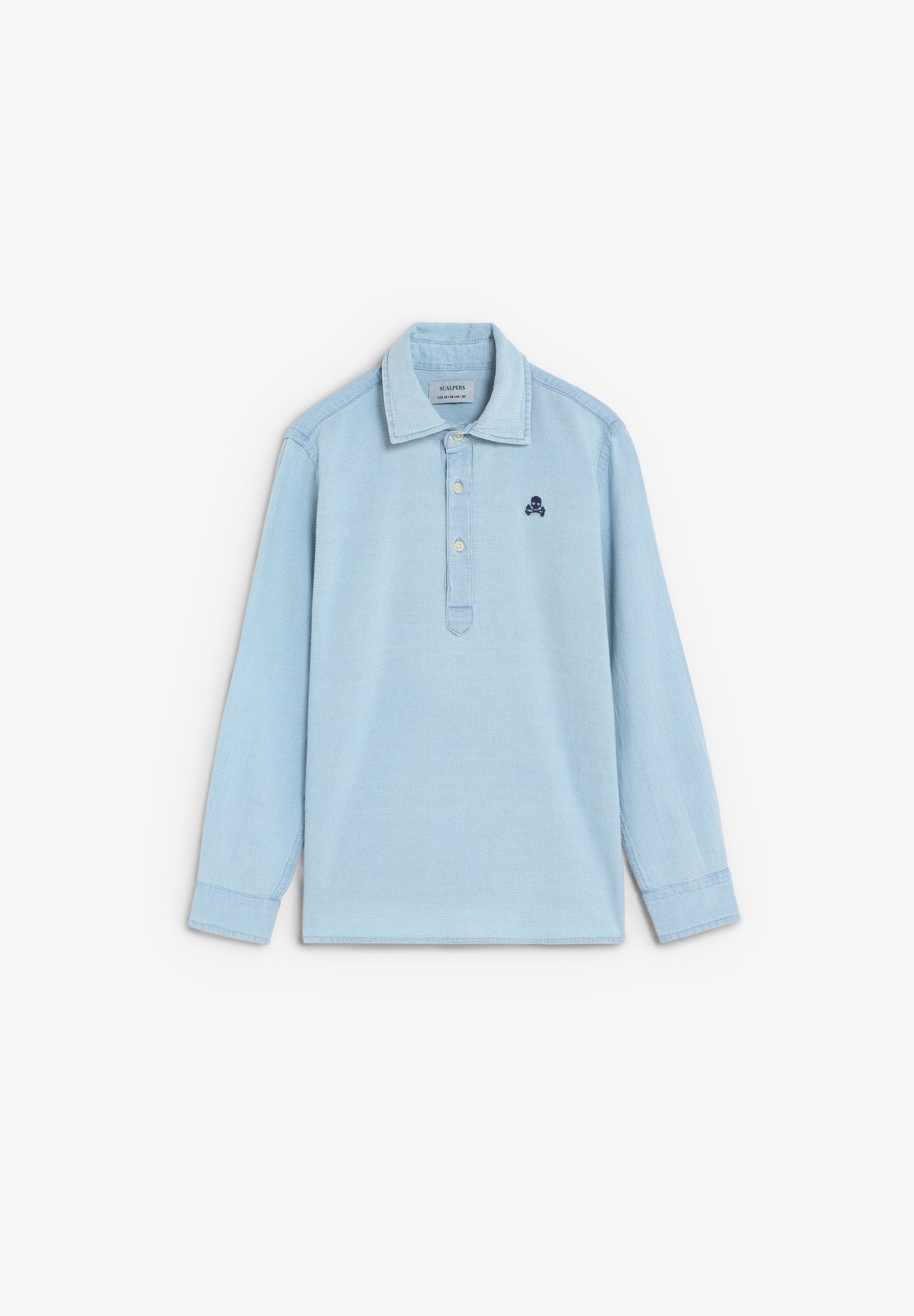 POLOHEMD AUS DENIM MIT LANGEN ÄRMELN