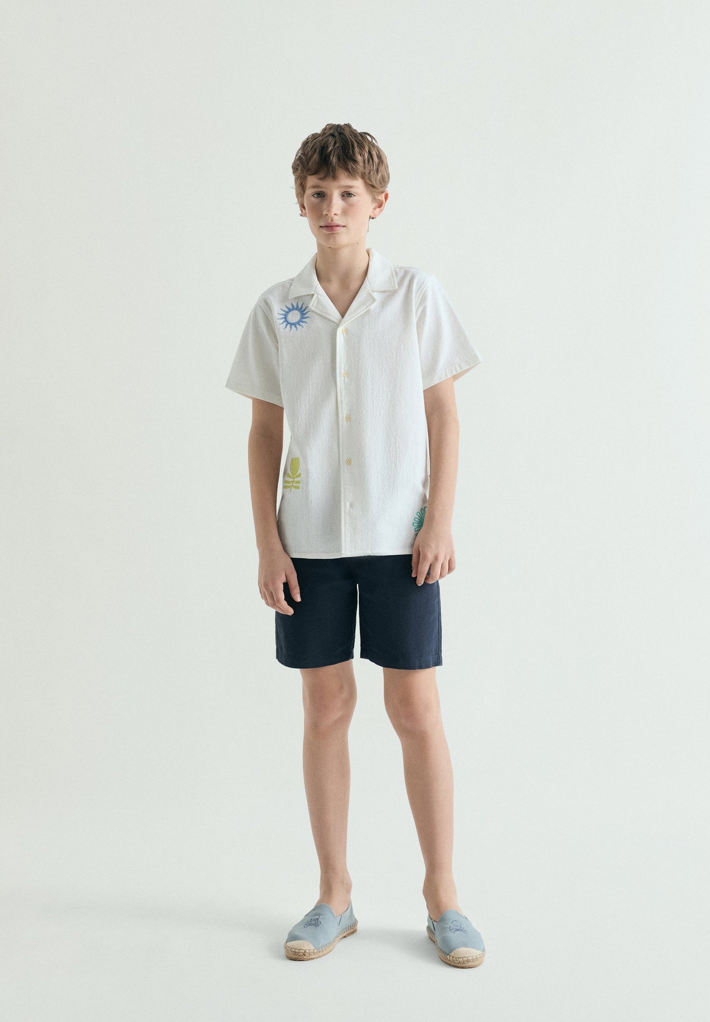 CHEMISE MANCHES COURTES BRODERIES