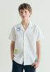 CHEMISE MANCHES COURTES BRODERIES