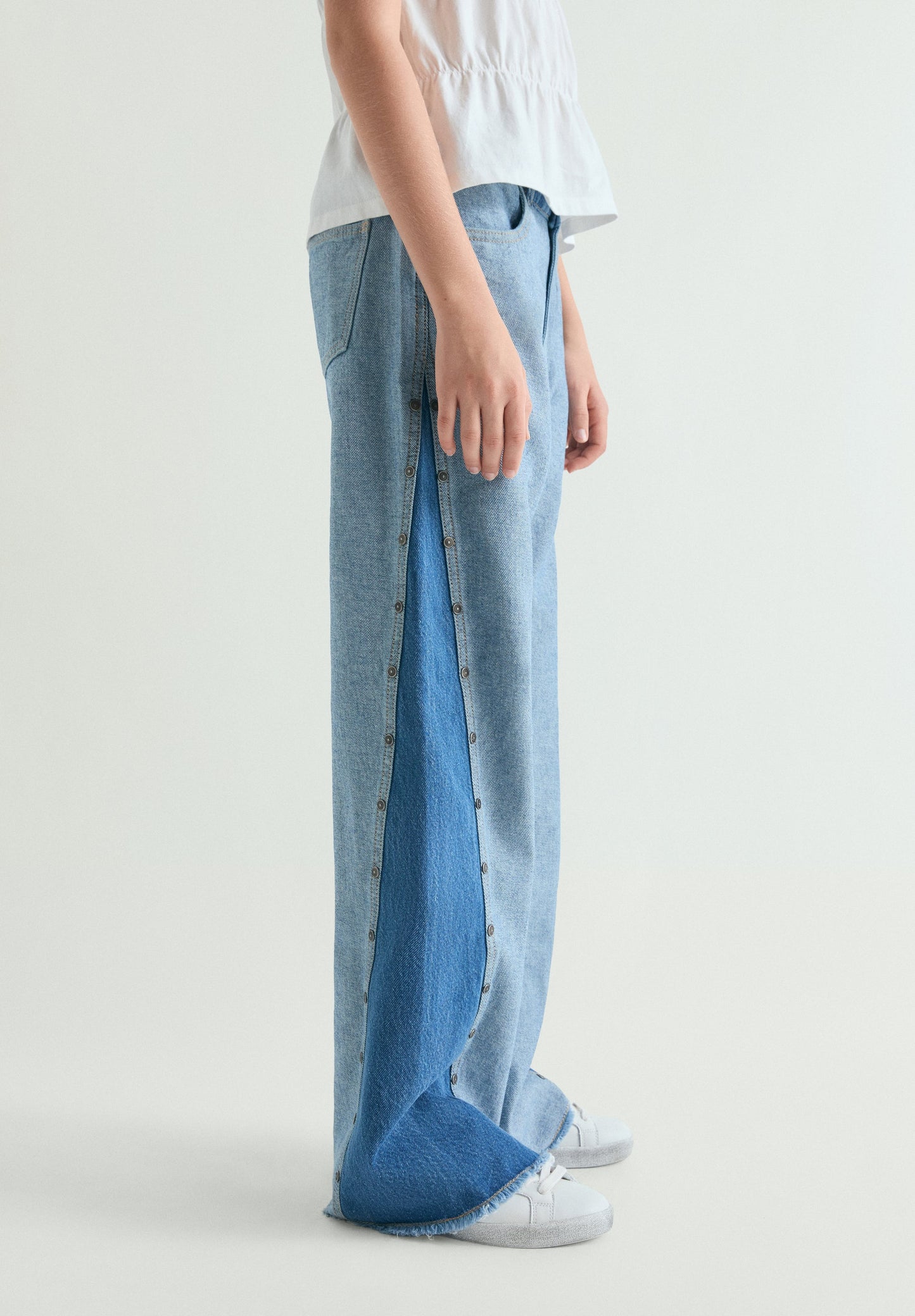 JEAN WIDE LEG BICOLORE