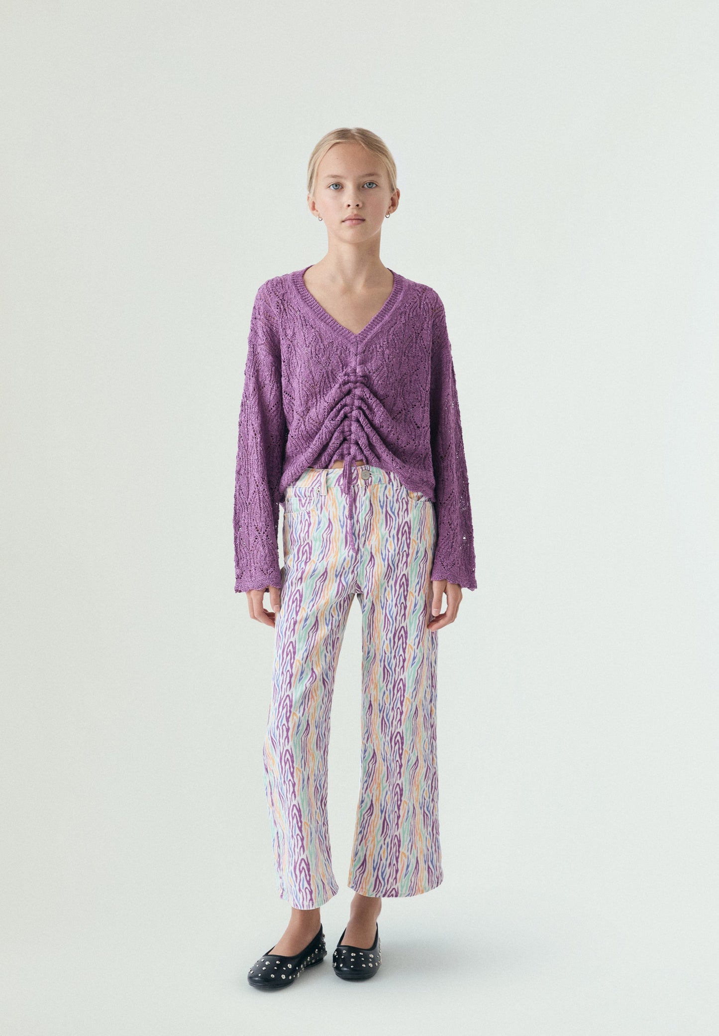 MEHRFARBIGE WIDE-LEG-HOSE