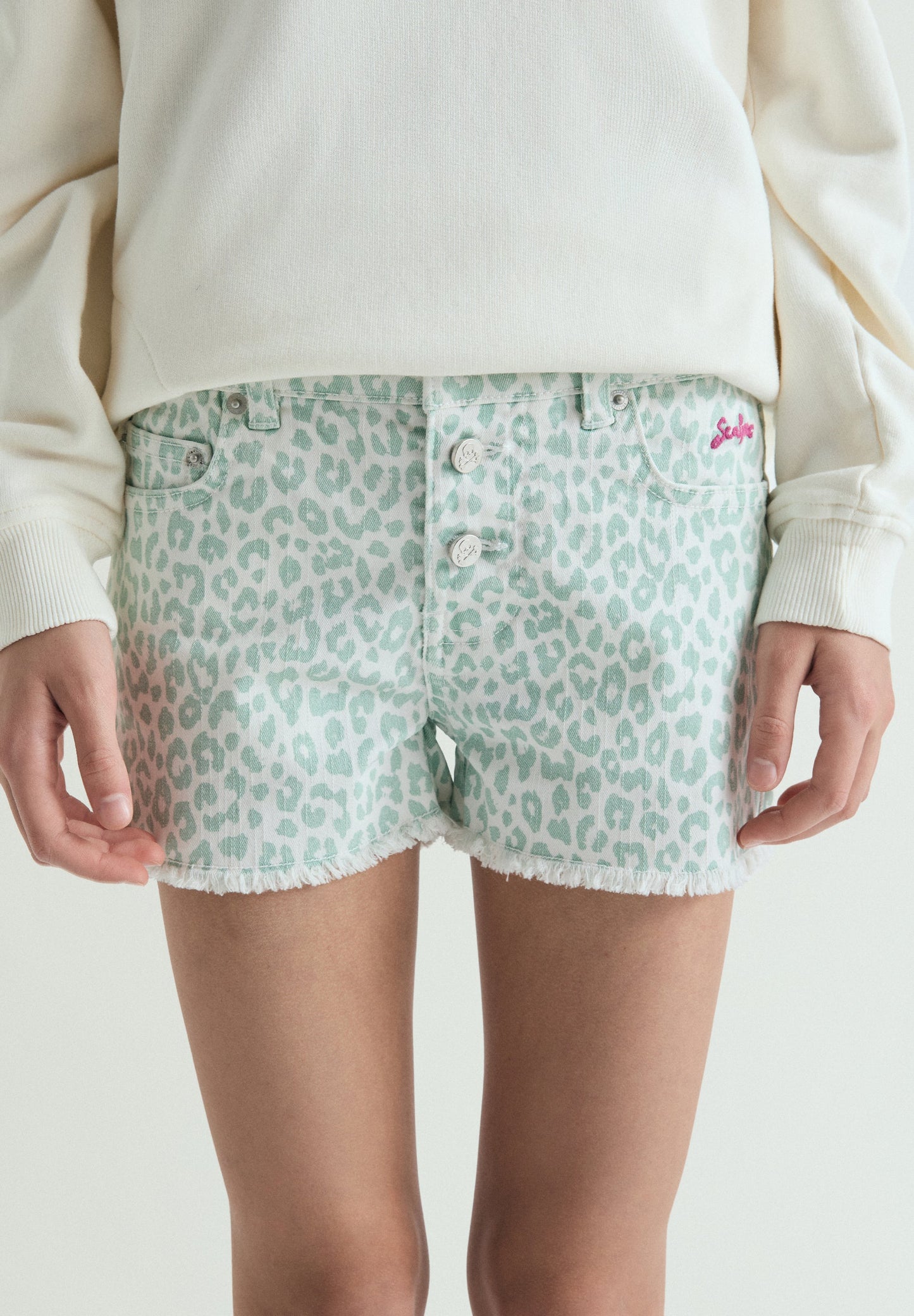 SHORTS STAMPA ANIMALIER BOTTONI