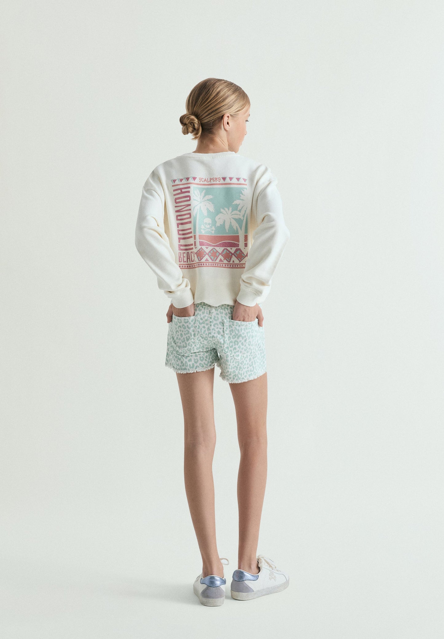 SHORTS STAMPA ANIMALIER BOTTONI