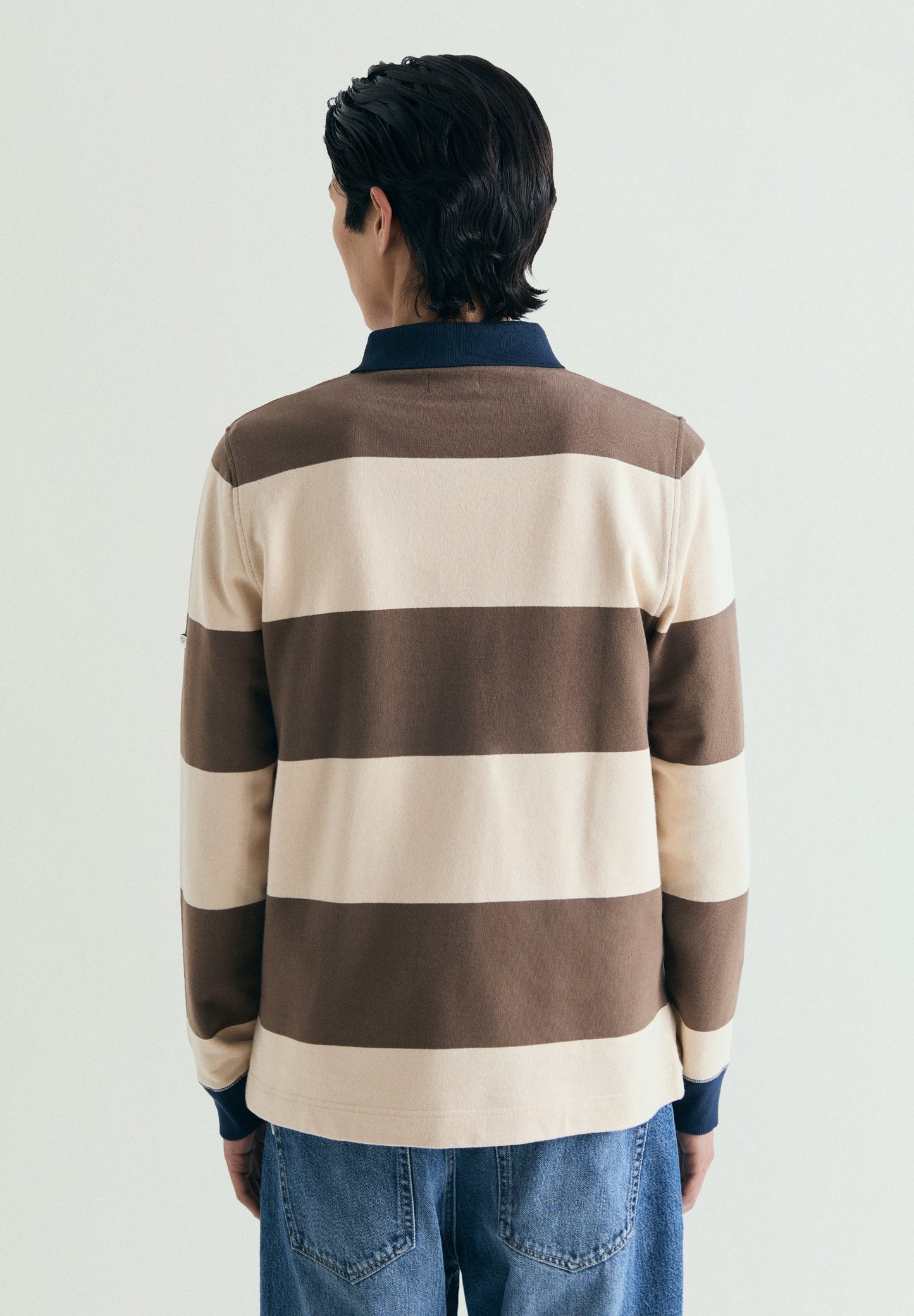 STRIPED SWEATSHIRT WITH CONTRAST COLLAR