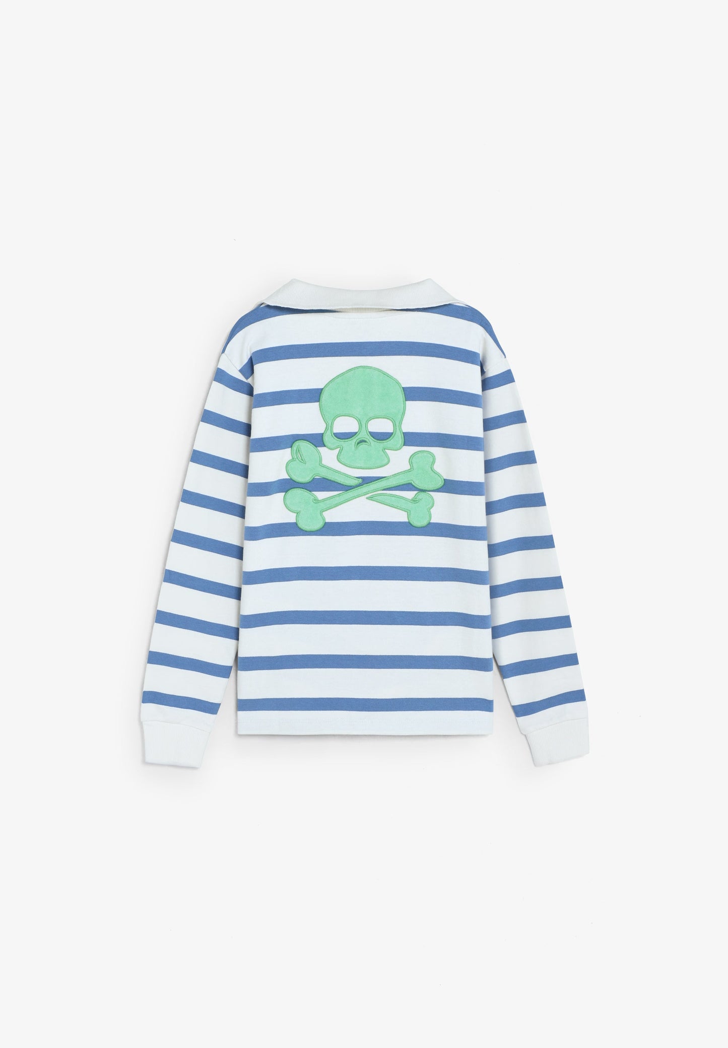 STRIPED SWEATSHIRT WITH POLO SHIRT COLLAR