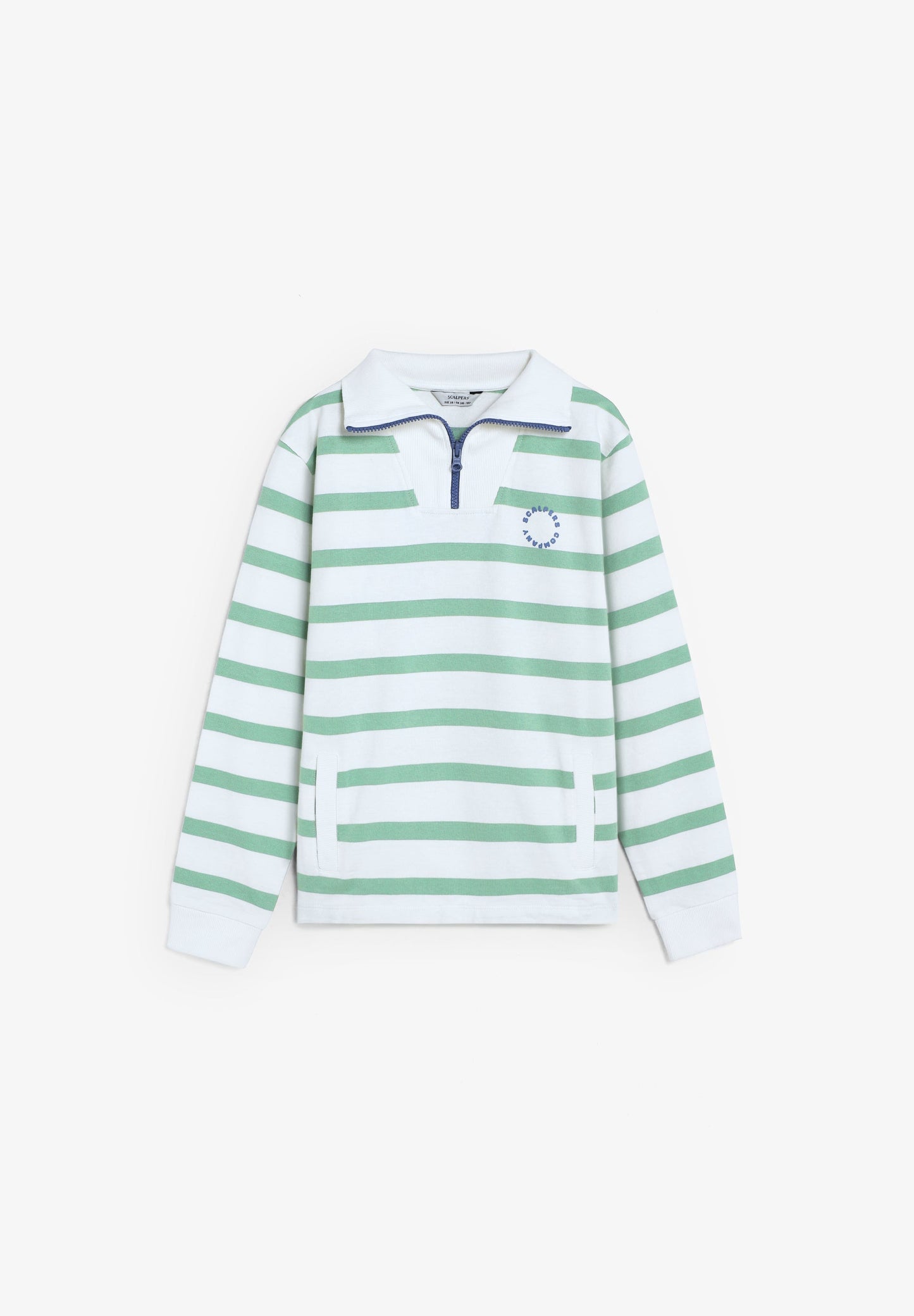 STRIPED SWEATSHIRT WITH POLO SHIRT COLLAR
