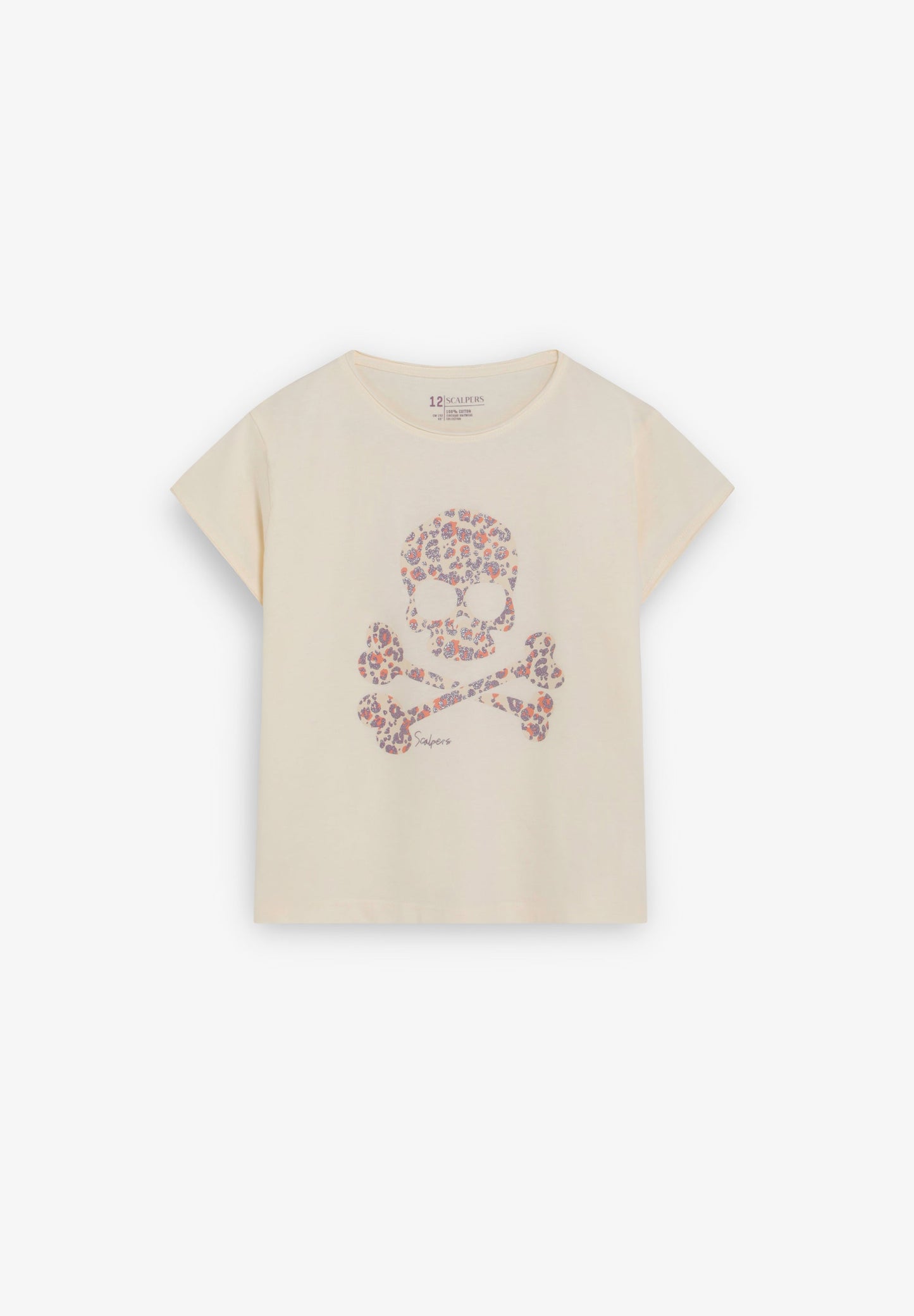 T-SHIRT MIT TOTENKOPF UND ANIMAL-PRINT