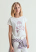 T-SHIRT MIT TOTENKOPF UND ANIMAL-PRINT