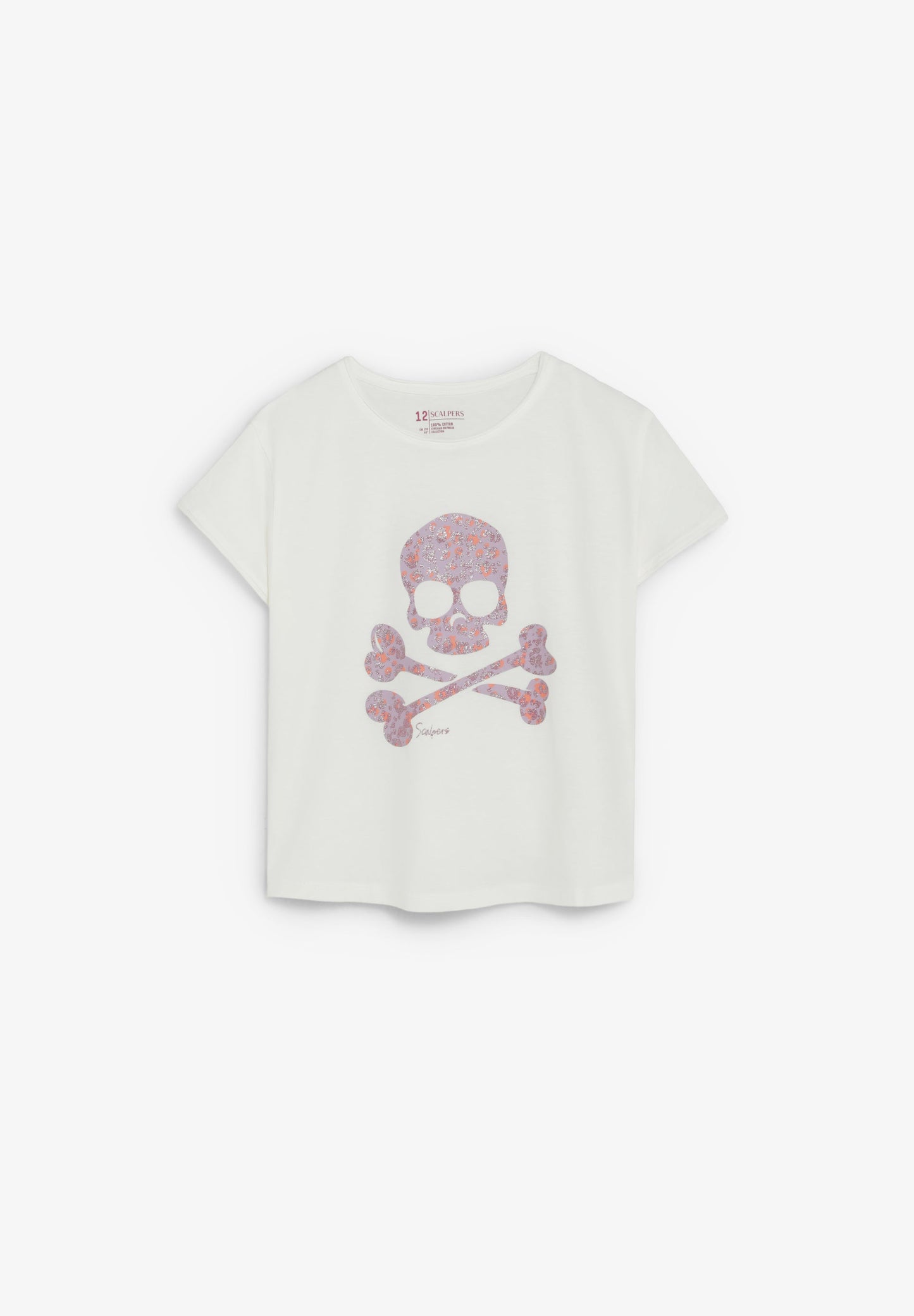 T-SHIRT MIT TOTENKOPF UND ANIMAL-PRINT