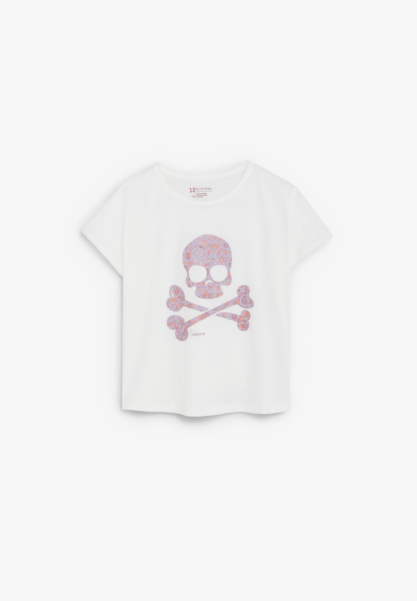T-SHIRT MIT TOTENKOPF UND ANIMAL-PRINT