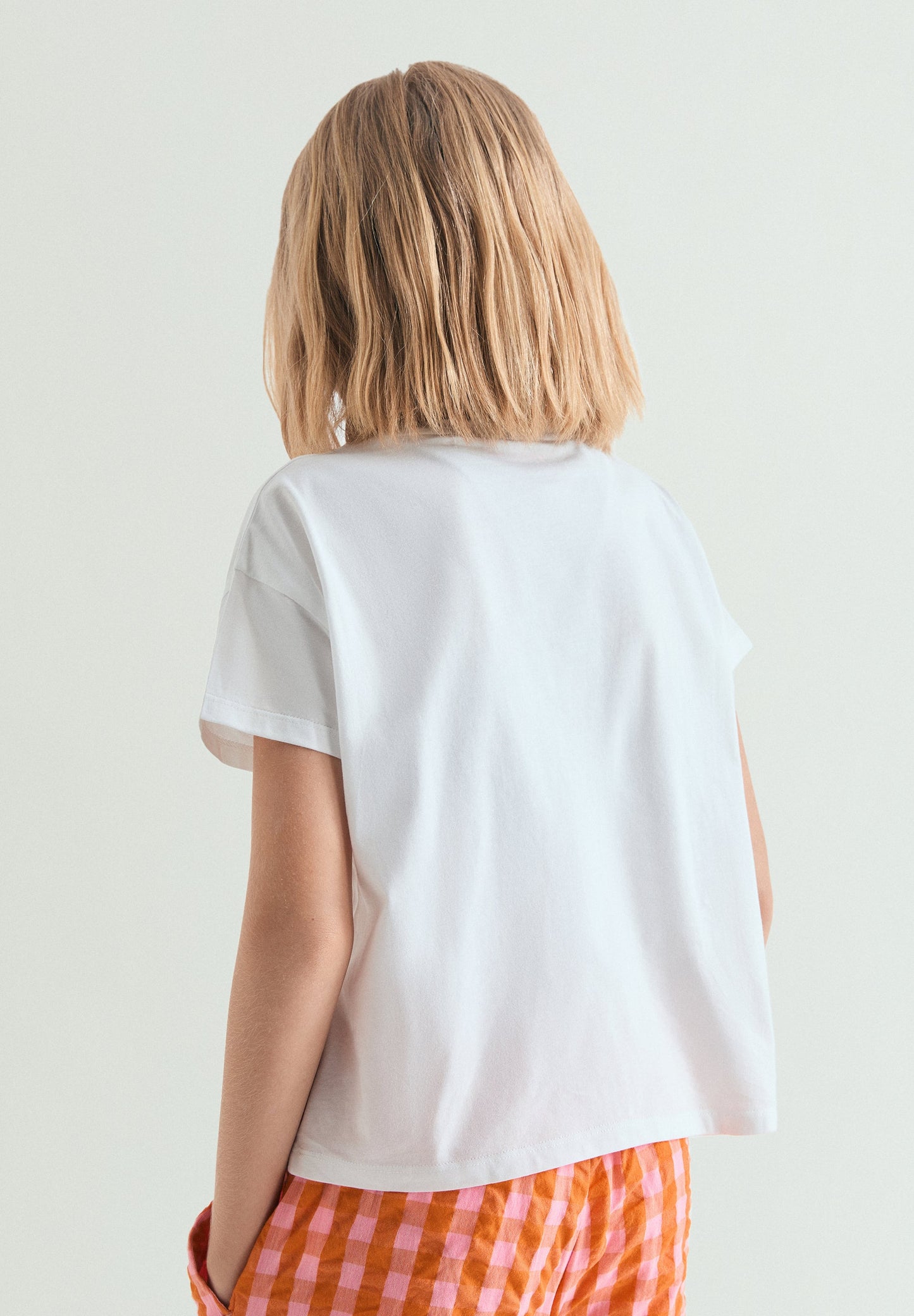 GINGHAM SKULL T-SHIRT