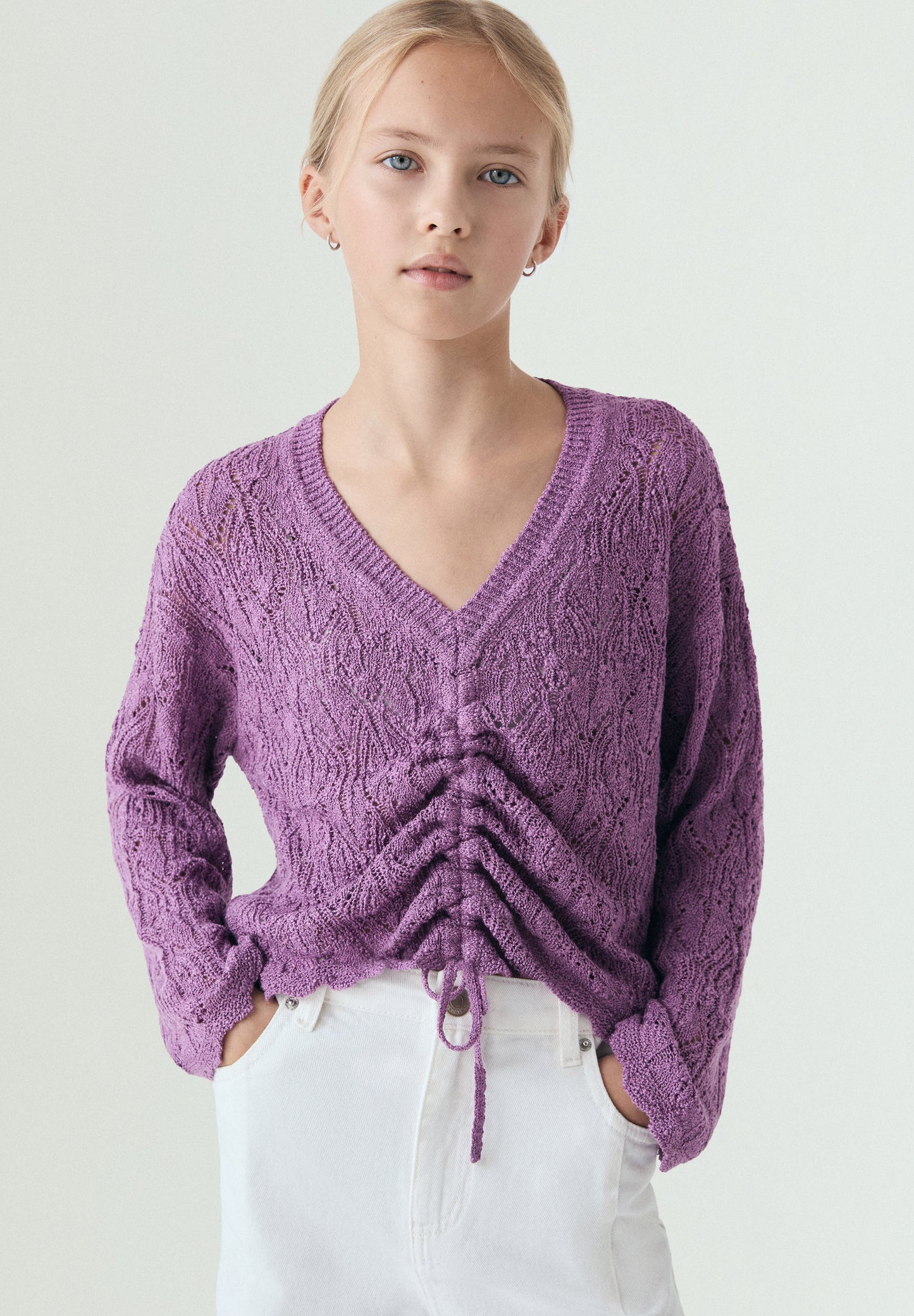 CARDIGAN EN MAILLE AJOURÉE