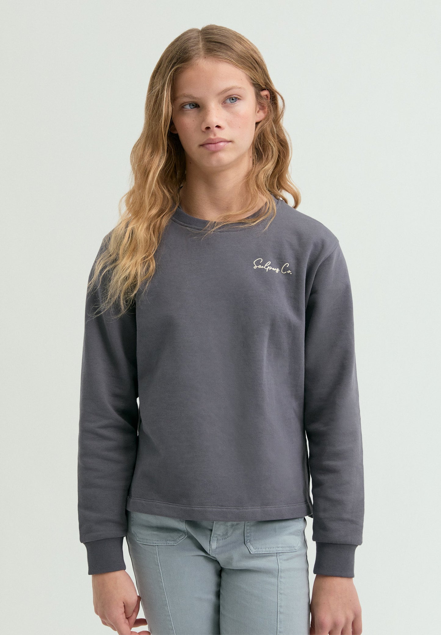 SWEATER CONTRASTEREND BORDUURSEL