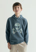 HOODY MIT KAPUZE UND TOTENKOPF-PRINT