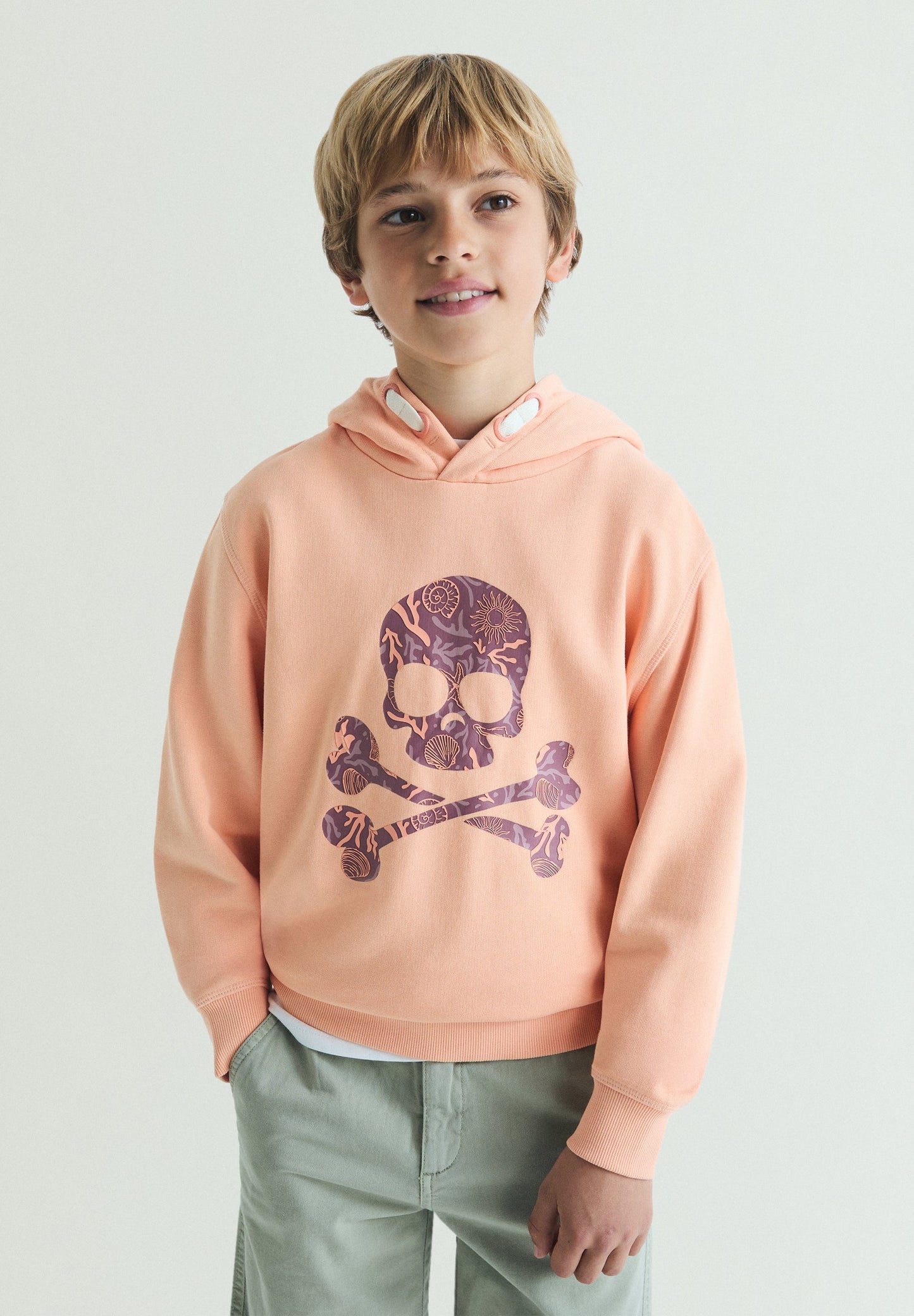 PRINTED SKULL DETAIL HOODIE