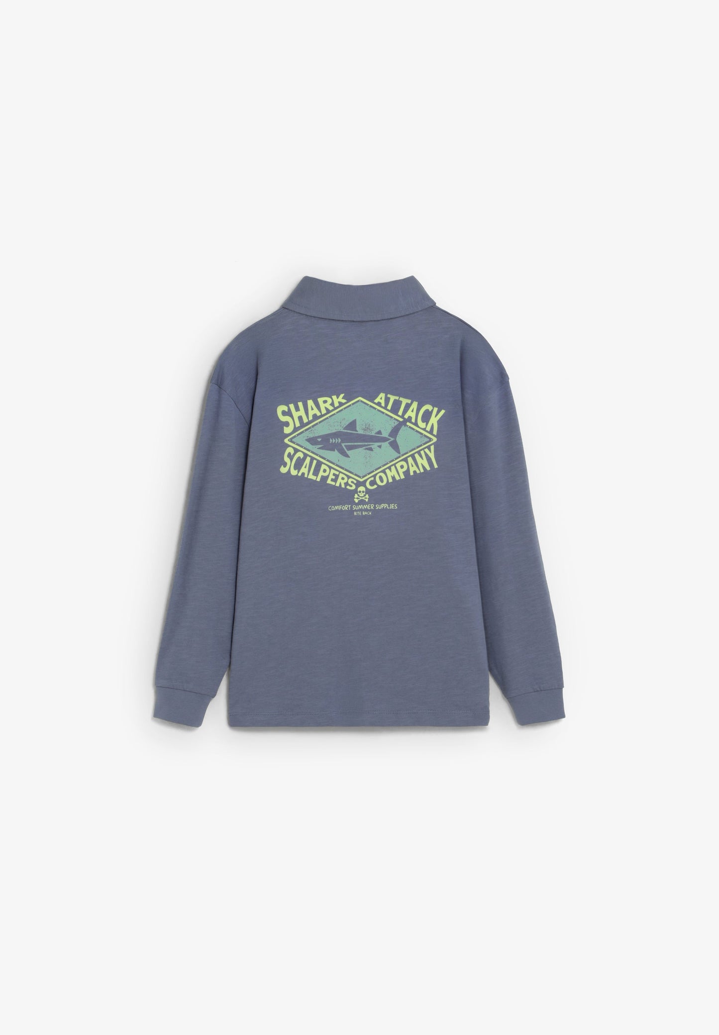 LONG SLEEVE POLO SHIRT WITH CONTRAST PRINT