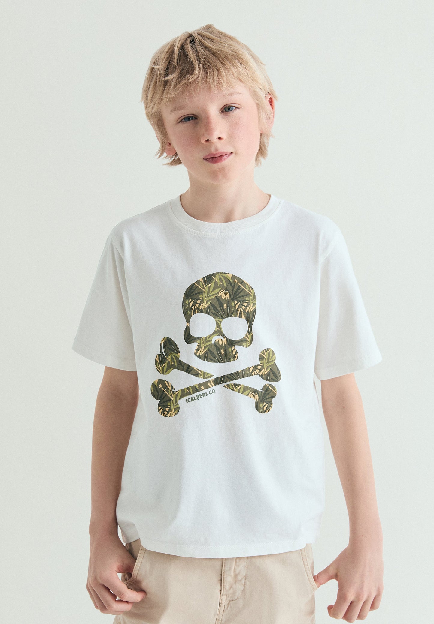 T-SHIRT SKULL IMPRIMÉ TROPICAL